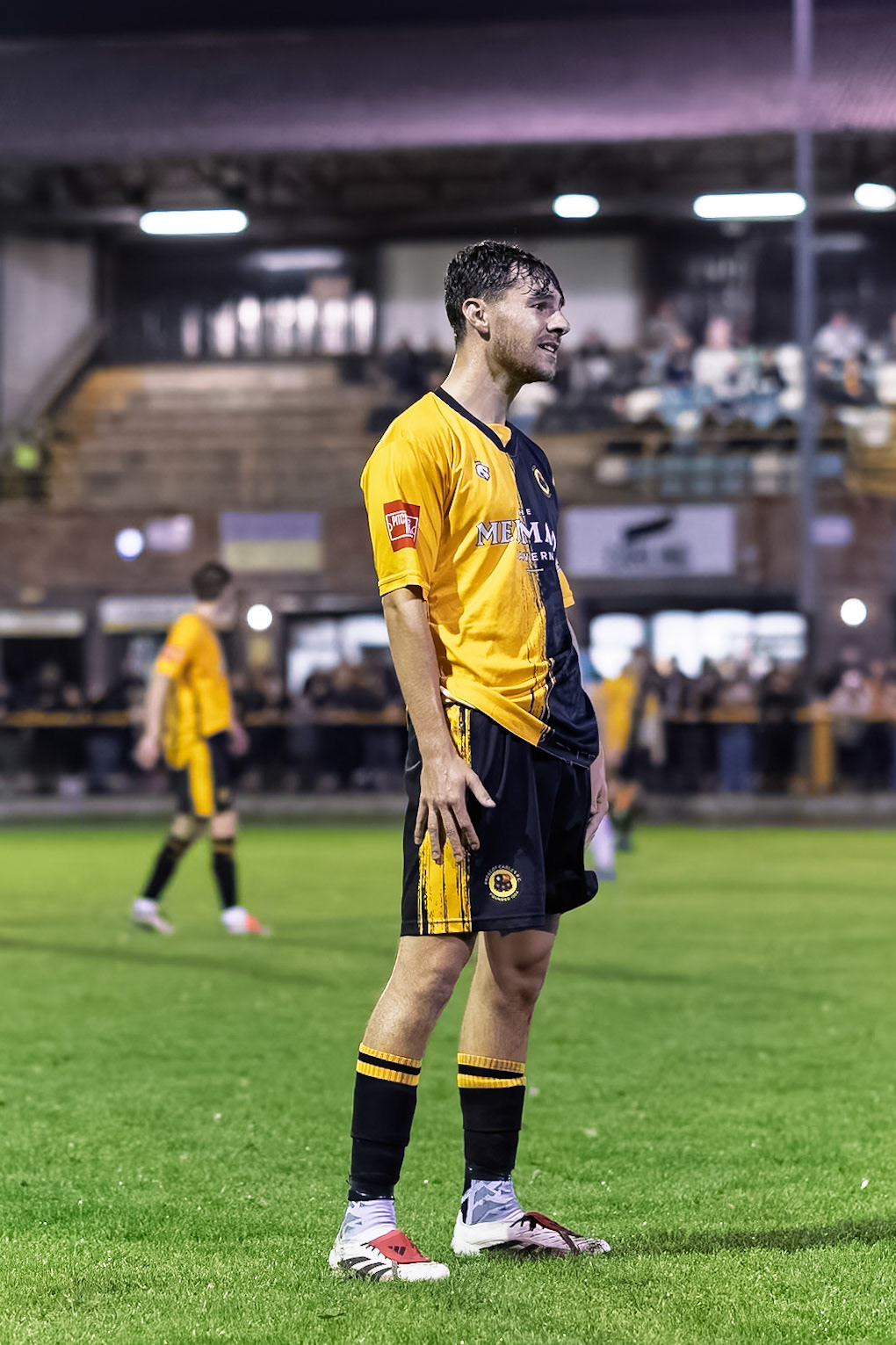 Prescot, ENGLAND -  during the NPL Premier Division match between Prescot Cables and  Lancaster City  at The Auto Safety Centre StadiumCanon Canon EOS R6m2 5000 1/1250 1.4 (Pic by John Middleton)