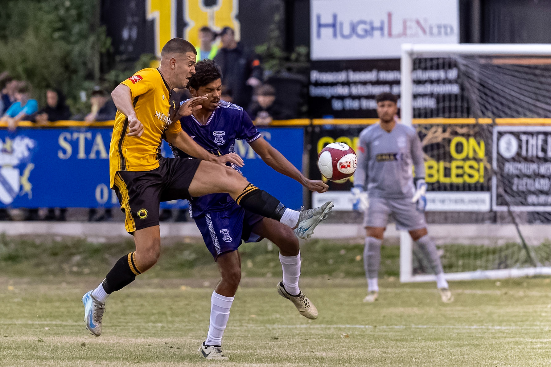 Prescot, ENGLAND -  during the NPL Premier Division match between Prescot Cables and  Leek Town  at The Auto Safety Centre StadiumCanon Canon EOS R3 8000 1/2000 2.8 (Pic by John Middleton)