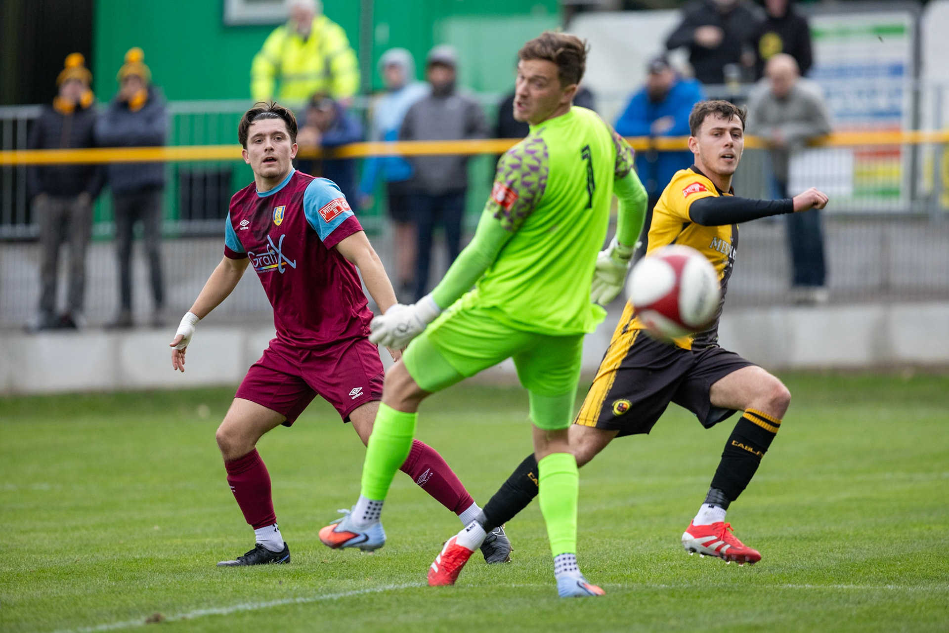 Prescot, ENGLAND -  during the NPL Premier Division match between Prescot Cables and  Stocksbridge Park Steels  at The Auto Safety Centre StadiumCanon Canon EOS R5 2000 1/3200 2.8 (Pic by John Middleton)