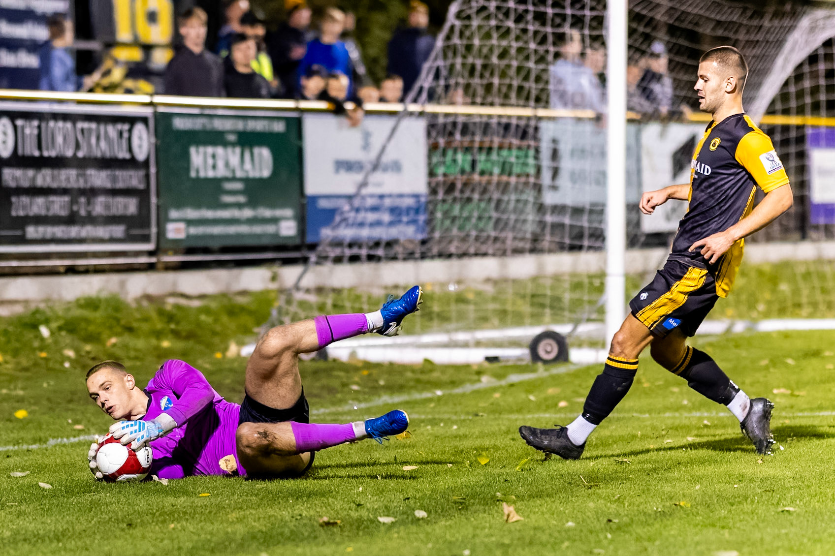 Prescot, ENGLAND -  during the NPL Premier Division match between Prescot Cables and  Warrington Town  at The Auto Safety Centre StadiumCanon Canon EOS R5 8000 1/1600 1.2 (Pic by John Middleton)