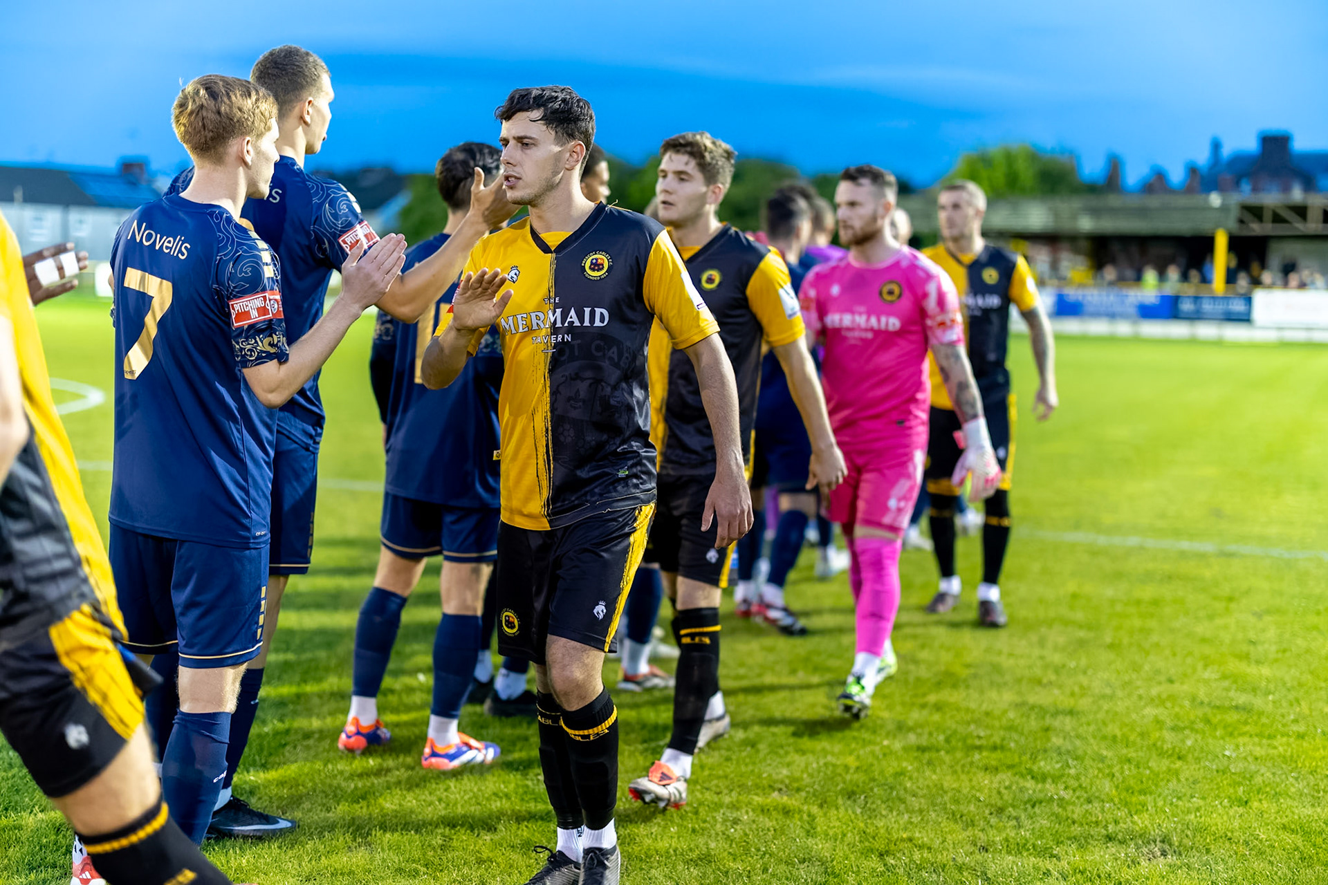 Prescot, ENGLAND -  during the NPL Premier Division match between Prescot Cables and  Warrington Town  at The Auto Safety Centre StadiumCanon Canon EOS R6m2 6400 1/640 1.2 (Pic by John Middleton)