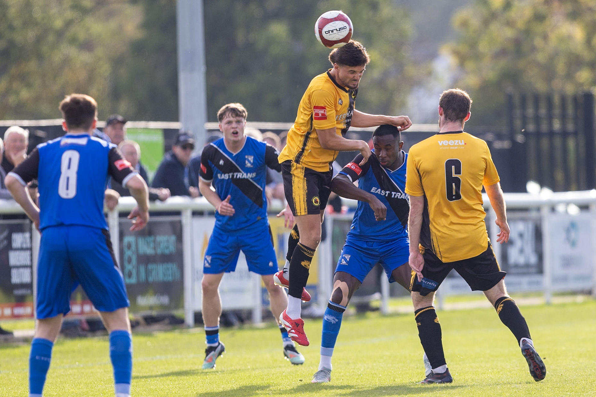 during the NPL Premier Division match between Cleethorpes Town  and  Prescot Cables at Cleethorpes.Canon Canon EOS R5 320 1/2500 2.8 (Pic by John Middleton)
