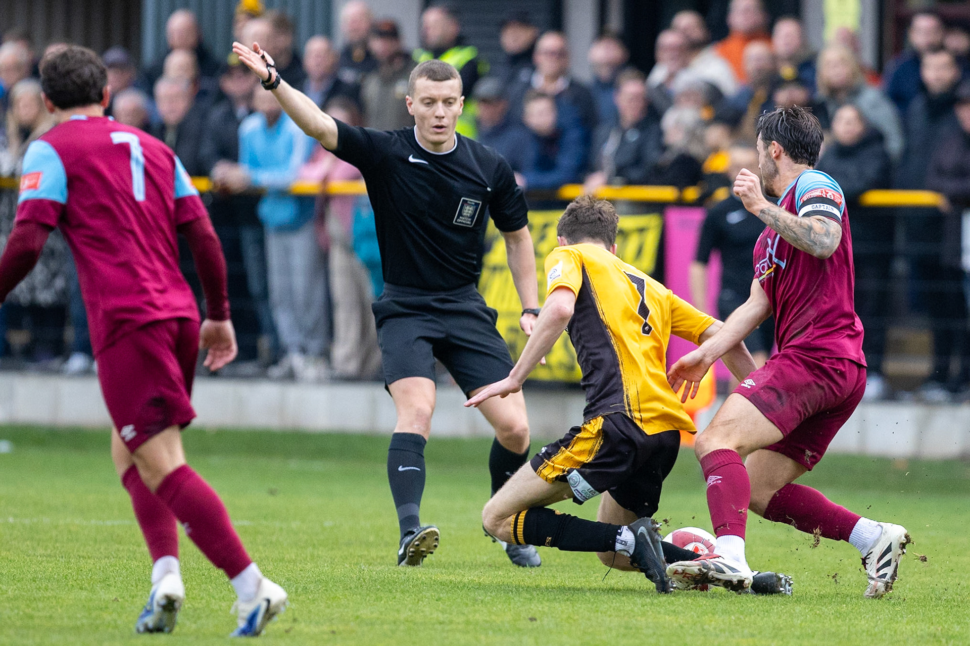Prescot, ENGLAND -  during the NPL Premier Division match between Prescot Cables and  Stocksbridge Park Steels  at The Auto Safety Centre StadiumCanon Canon EOS R5 2000 1/3200 2.8 (Pic by John Middleton)