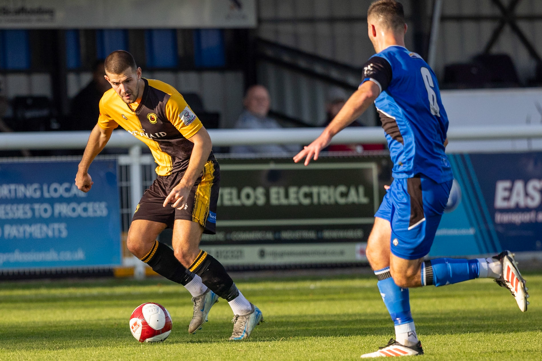 during the NPL Premier Division match between Cleethorpes Town  and  Prescot Cables at Cleethorpes.Canon Canon EOS R5 320 1/2500 2.8 (Pic by John Middleton)
