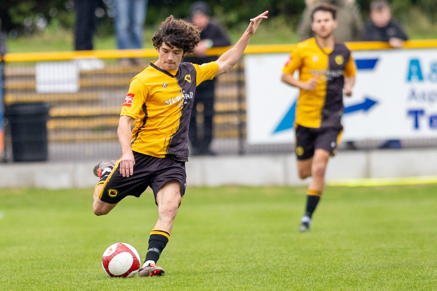 Prescot, ENGLAND -  during the NPL Premier Division match between Prescot Cables and  FC United  at The Auto Safety Centre StadiumCanon Canon EOS R5 1250 1/2500 2.8 (Pic by John Middleton)