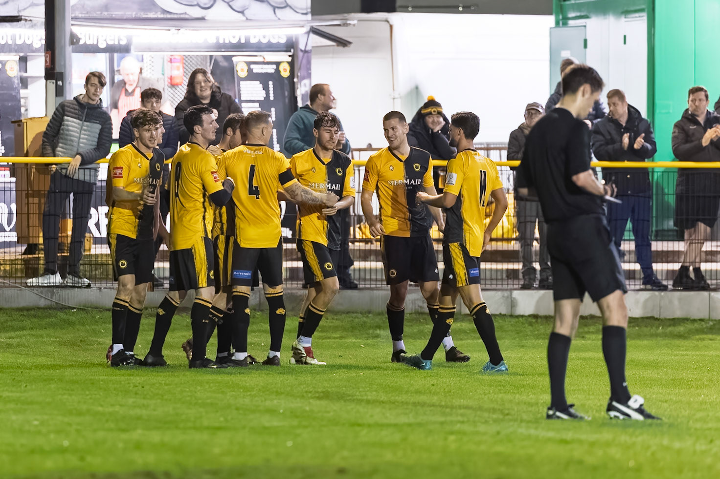 Prescot, ENGLAND -  during the NPL Premier Division match between Prescot Cables and  Lancaster City  at The Auto Safety Centre StadiumCanon Canon EOS R3 8000 1/640 2.8 (Pic by John Middleton)