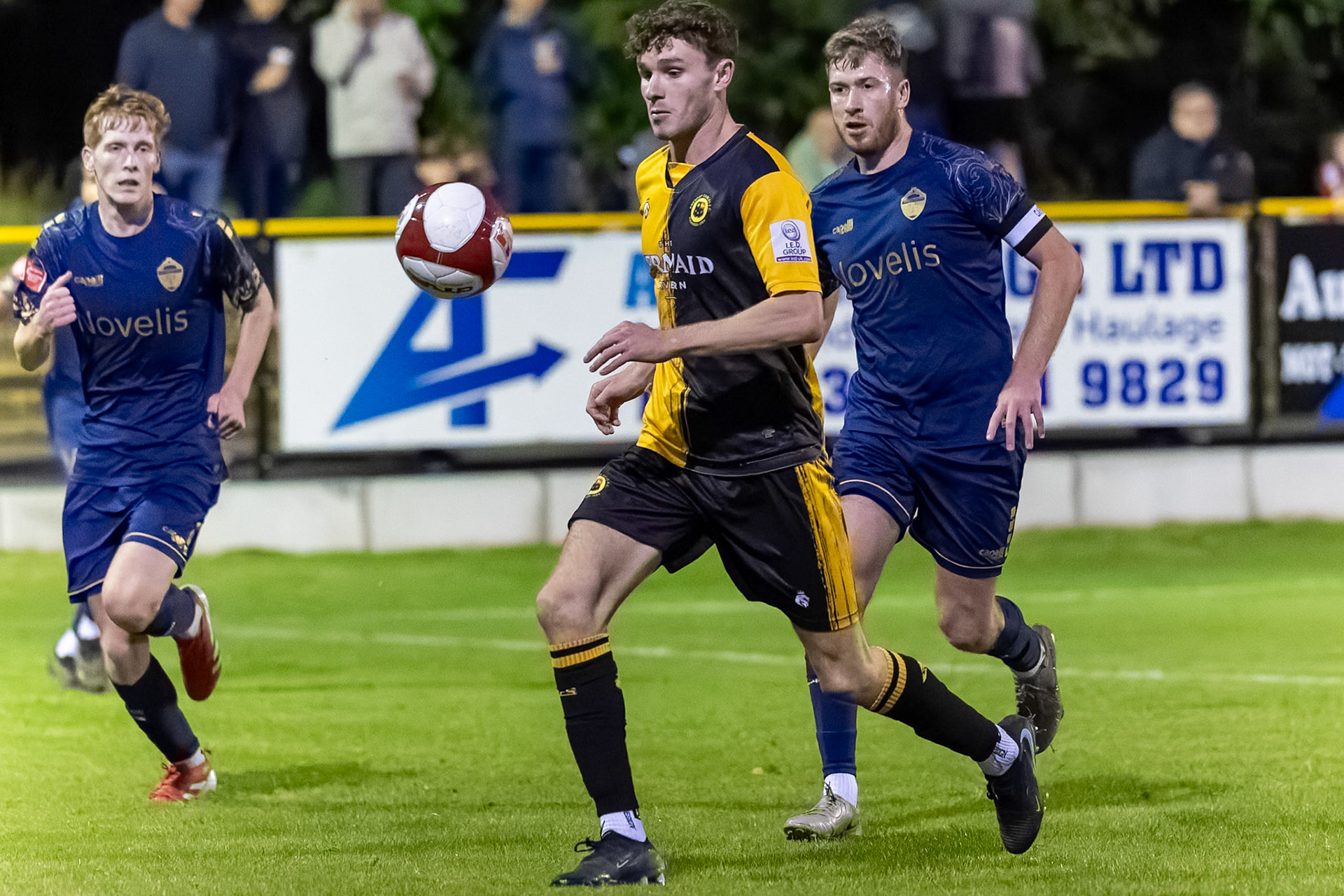 Prescot, ENGLAND -  during the NPL Premier Division match between Prescot Cables and  Warrington Town  at The Auto Safety Centre StadiumCanon Canon EOS R3 12800 1/1600 2.8 (Pic by John Middleton)