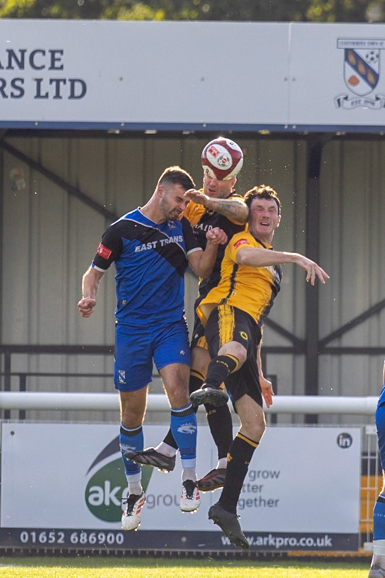 during the NPL Premier Division match between Cleethorpes Town  and  Prescot Cables at Cleethorpes.Canon Canon EOS R5 320 1/2500 2.8 (Pic by John Middleton)