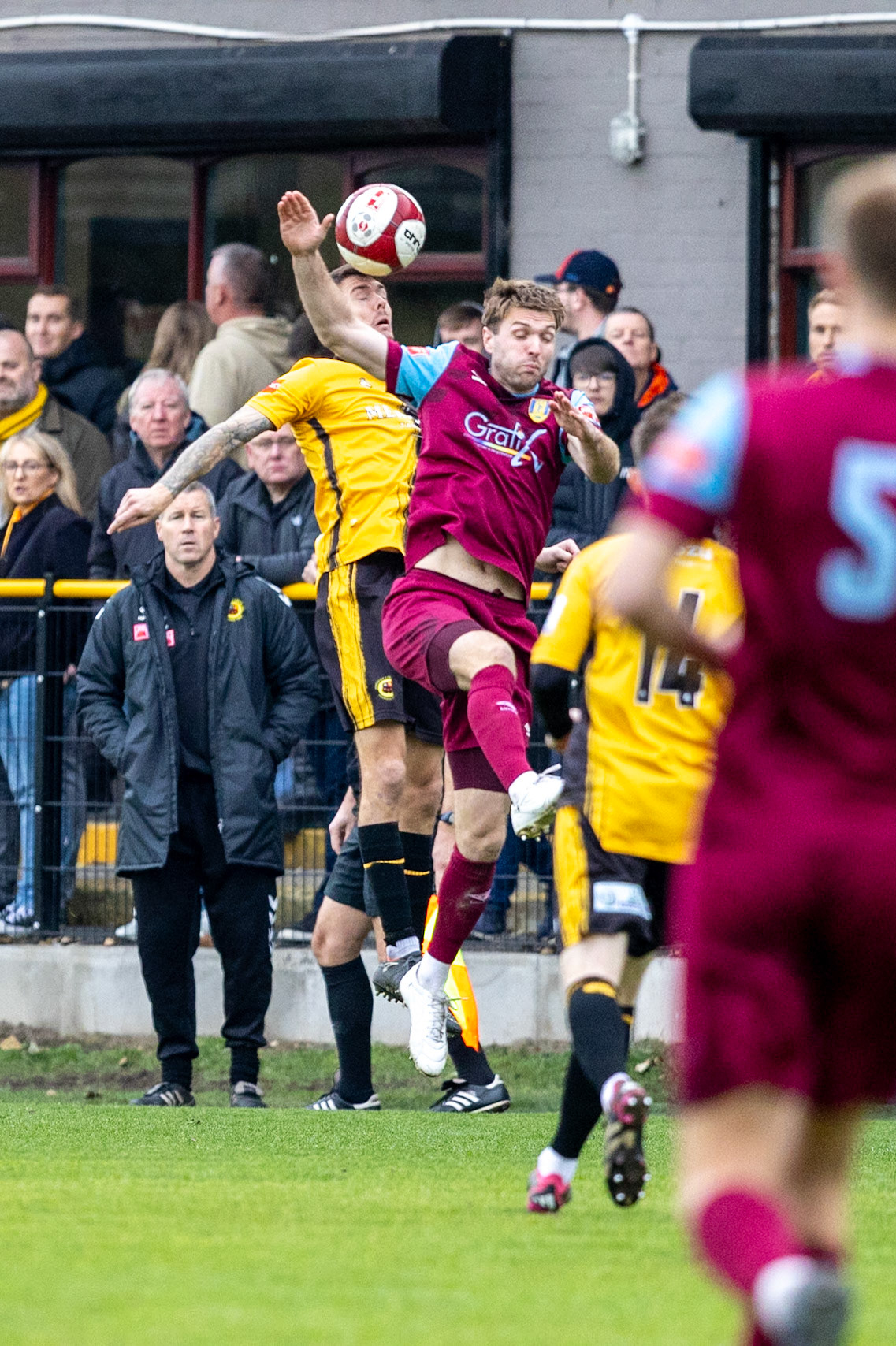 Prescot, ENGLAND -  during the NPL Premier Division match between Prescot Cables and  Stocksbridge Park Steels  at The Auto Safety Centre StadiumCanon Canon EOS R5 2000 1/3200 2.8 (Pic by John Middleton)