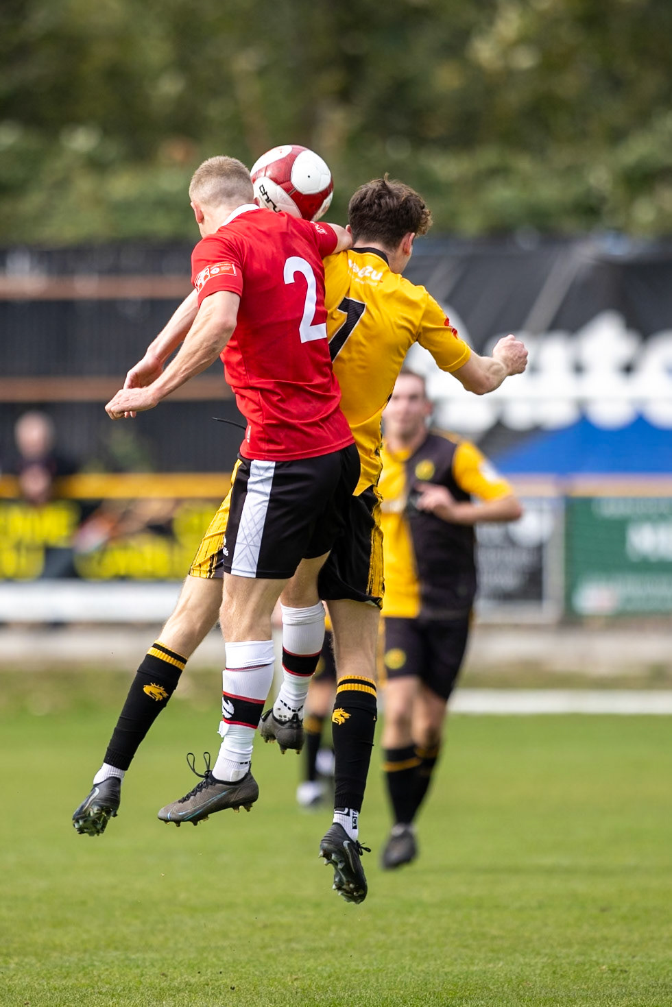 Prescot, ENGLAND -  during the NPL Premier Division match between Prescot Cables and  FC United  at The Auto Safety Centre StadiumCanon Canon EOS R5 400 1/3200 2.8 (Pic by John Middleton)