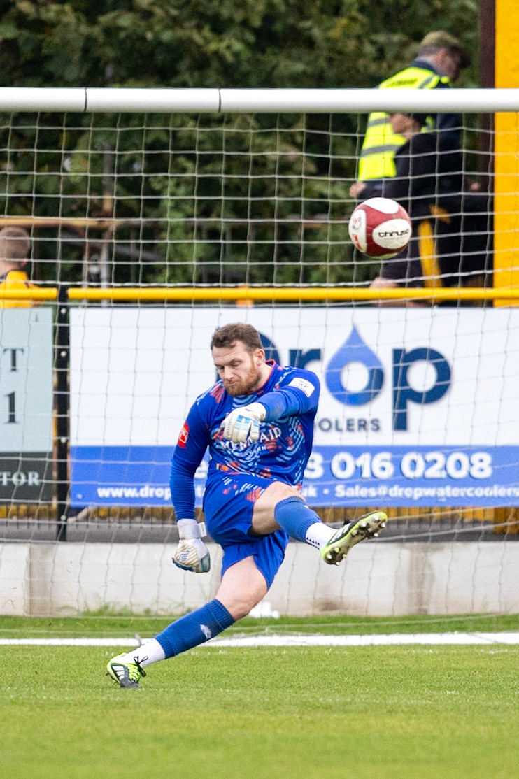 Prescot, ENGLAND -  during the NPL Premier Division match between Prescot Cables and  Stocksbridge Park Steels  at The Auto Safety Centre StadiumCanon Canon EOS R5 2000 1/3200 2.8 (Pic by John Middleton)