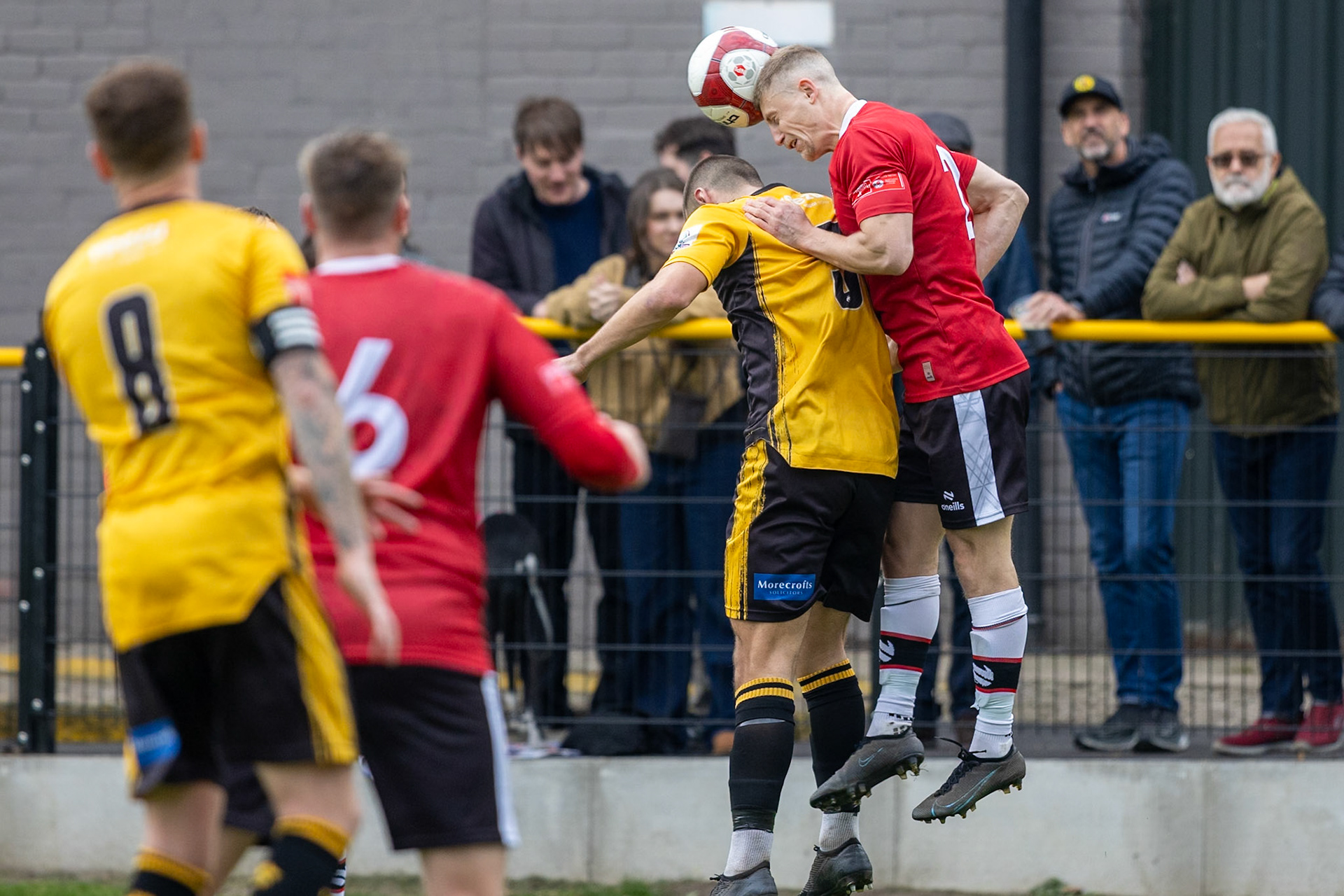 Prescot, ENGLAND -  during the NPL Premier Division match between Prescot Cables and  FC United  at The Auto Safety Centre StadiumCanon Canon EOS R5 800 1/2000 2.8 (Pic by John Middleton)