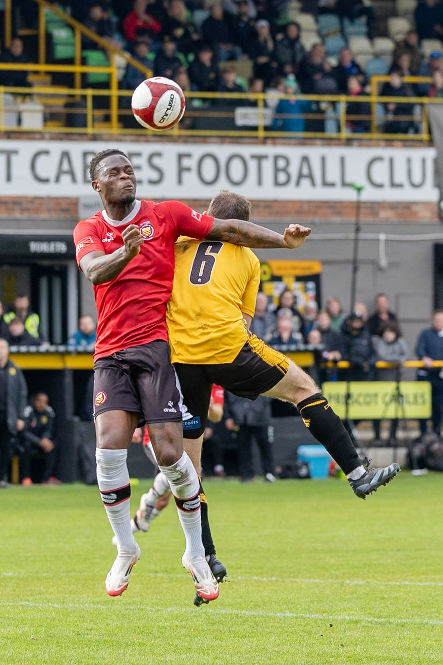 Prescot, ENGLAND -  during the NPL Premier Division match between Prescot Cables and  FC United  at The Auto Safety Centre StadiumCanon Canon EOS R3 640 1/2500 2.8 (Pic by John Middleton)