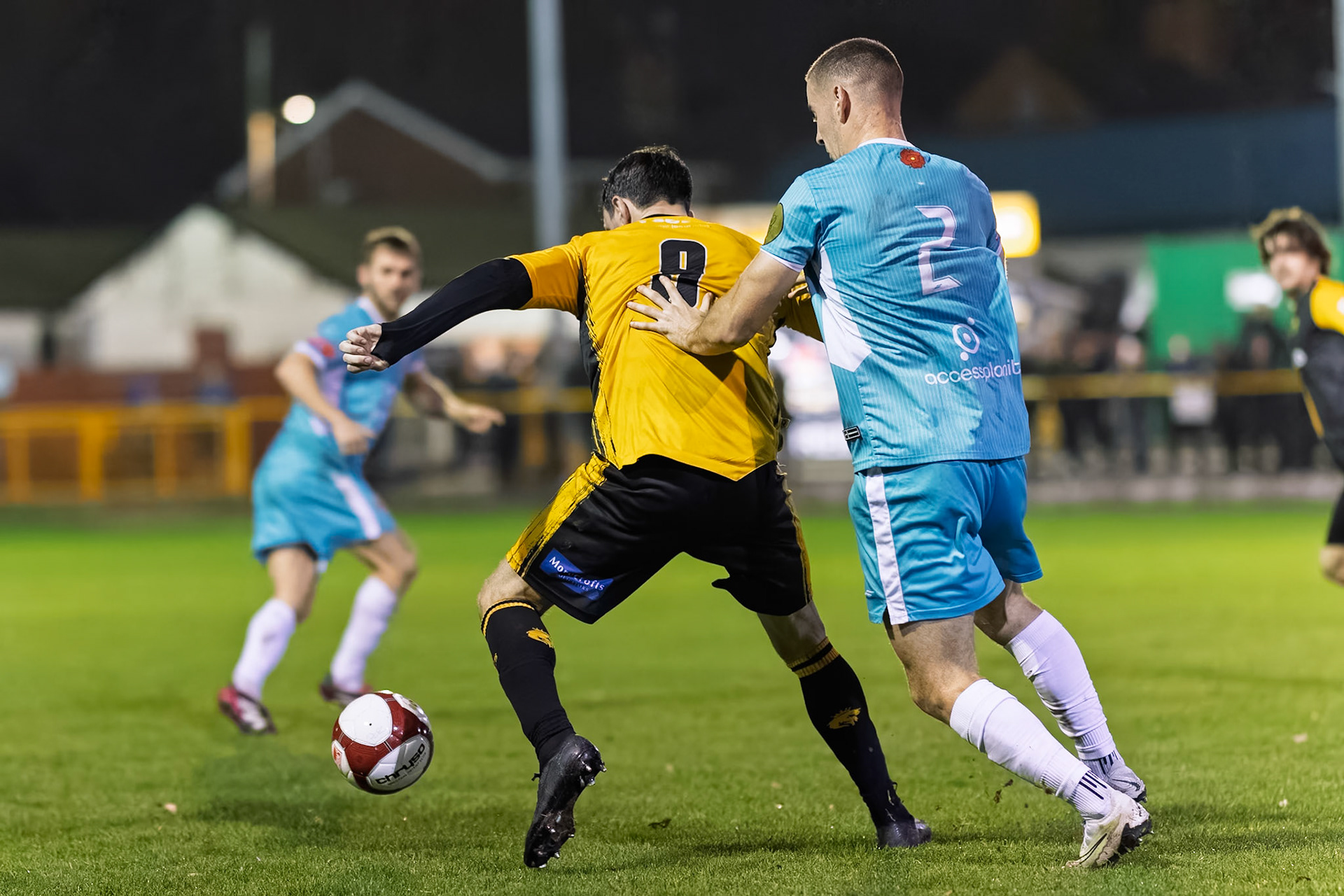 Prescot, ENGLAND -  during the NPL Premier Division match between Prescot Cables and  Lancaster City  at The Auto Safety Centre StadiumCanon Canon EOS R5 5000 1/1600 1.2 (Pic by John Middleton)
