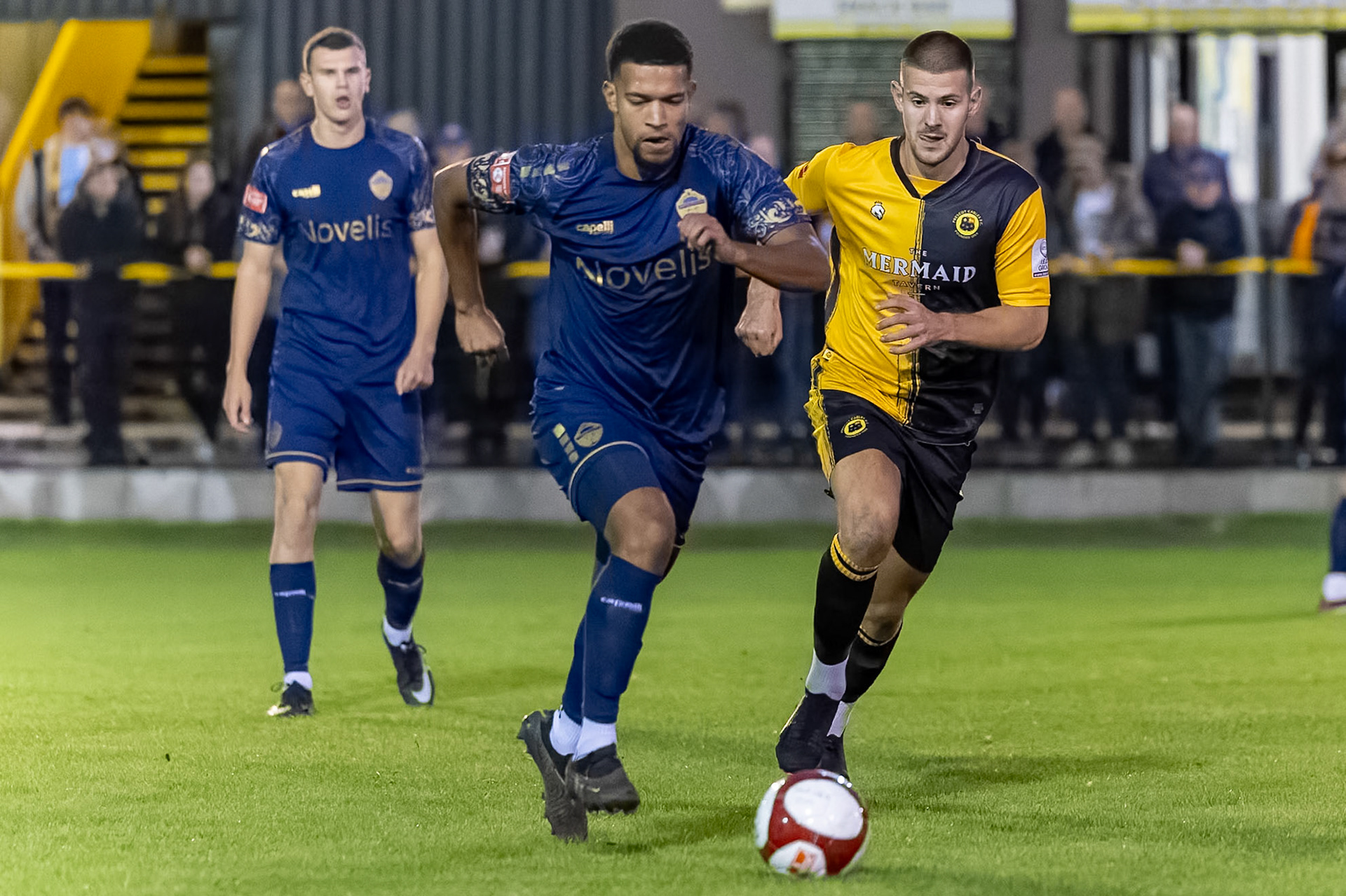 Prescot, ENGLAND -  during the NPL Premier Division match between Prescot Cables and  Warrington Town  at The Auto Safety Centre StadiumCanon Canon EOS R3 8000 1/1000 2.8 (Pic by John Middleton)