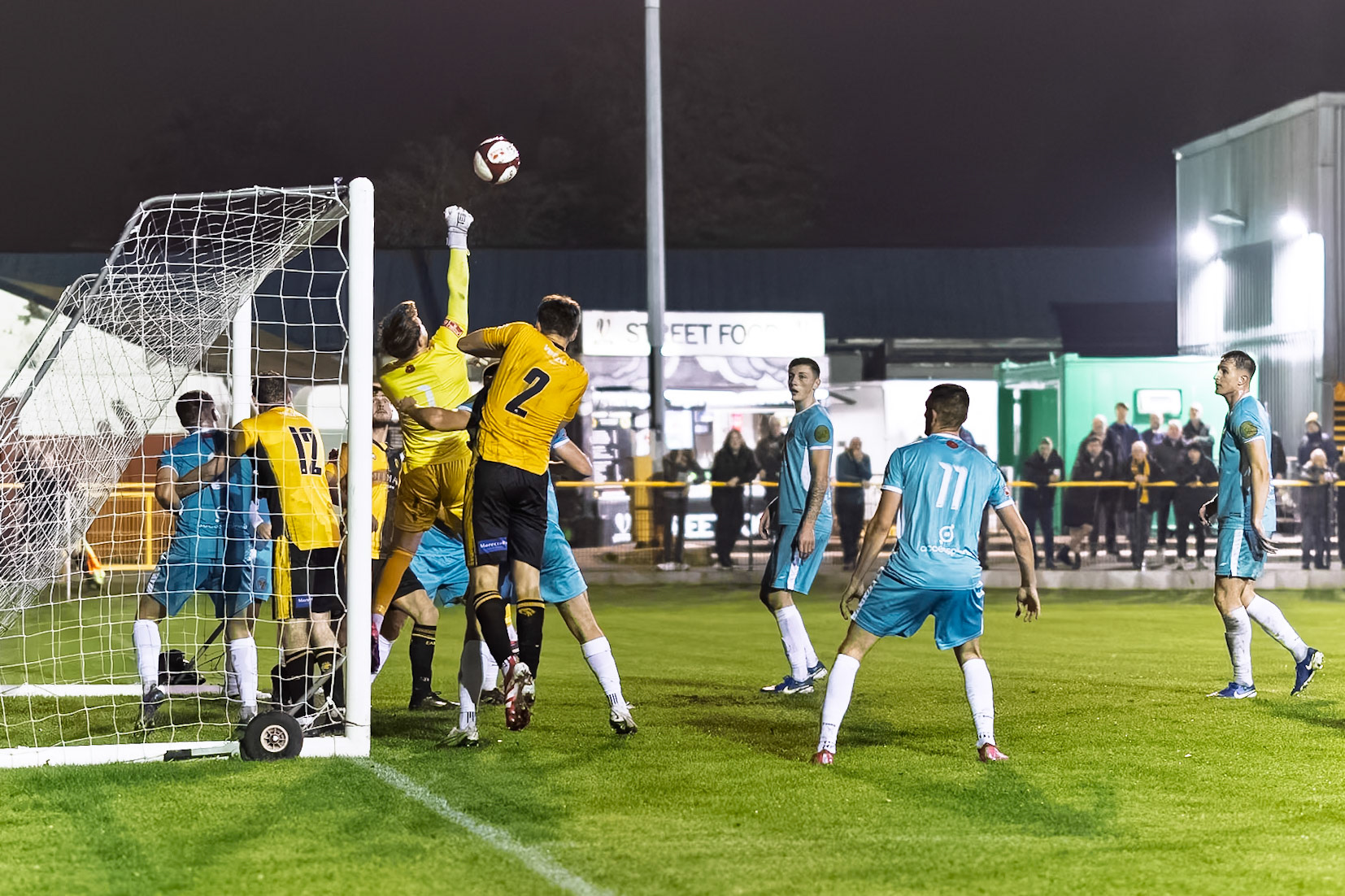 Prescot, ENGLAND -  during the NPL Premier Division match between Prescot Cables and  Lancaster City  at The Auto Safety Centre StadiumCanon Canon EOS R6m2 5000 1/2000 1.2 (Pic by John Middleton)