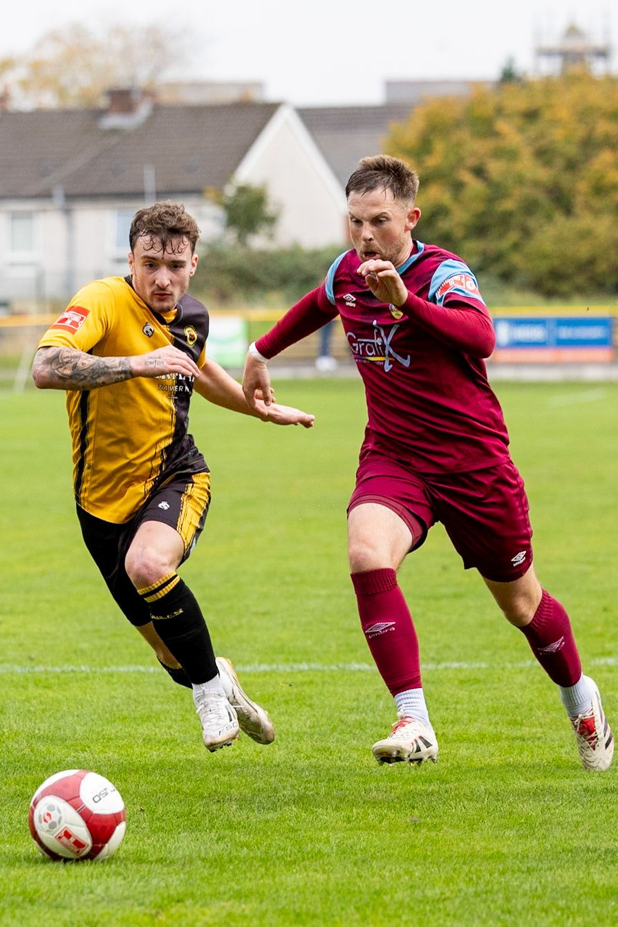 Prescot, ENGLAND -  during the NPL Premier Division match between Prescot Cables and  Stocksbridge Park Steels  at The Auto Safety Centre StadiumCanon Canon EOS R3 2500 1/3200 2.8 (Pic by John Middleton)