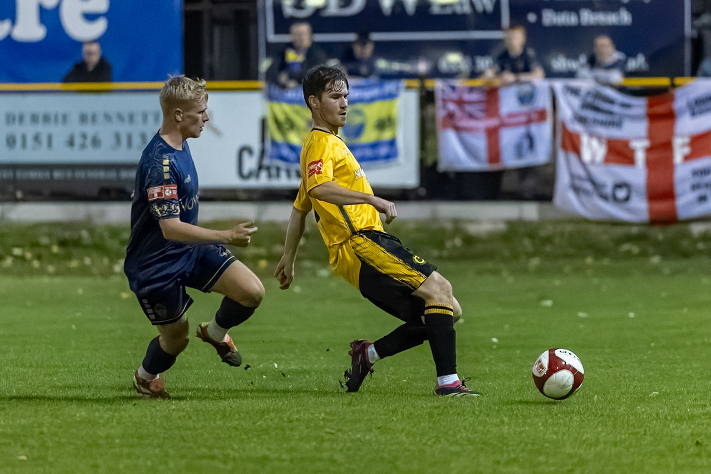 Prescot, ENGLAND -  during the NPL Premier Division match between Prescot Cables and  Warrington Town  at The Auto Safety Centre StadiumCanon Canon EOS R3 16000 1/1600 2.8 (Pic by John Middleton)