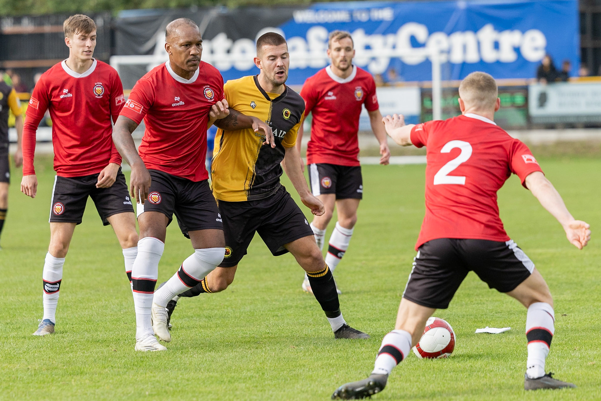 Prescot, ENGLAND -  during the NPL Premier Division match between Prescot Cables and  FC United  at The Auto Safety Centre StadiumCanon Canon EOS R3 640 1/3200 2.8 (Pic by John Middleton)