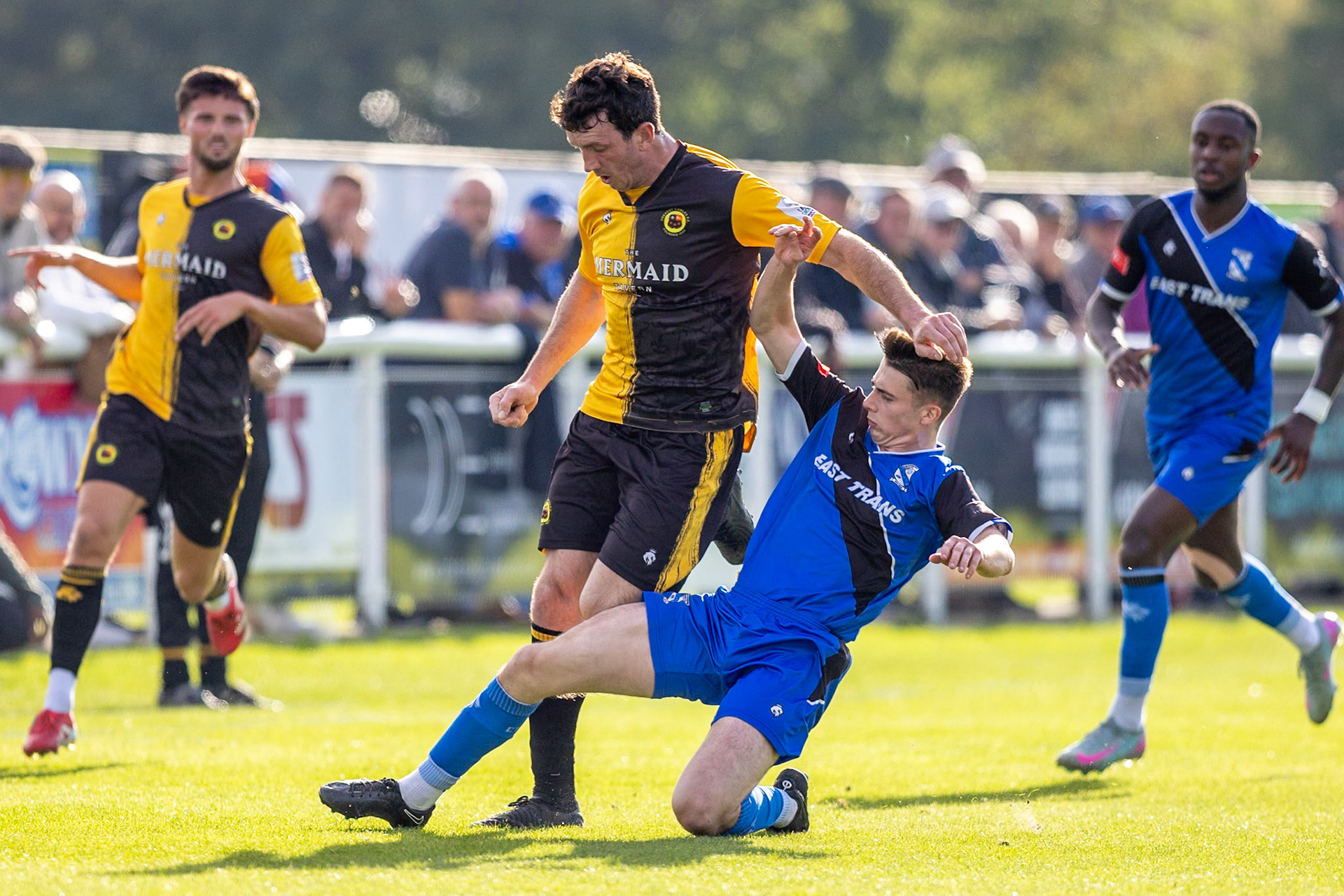 during the NPL Premier Division match between Cleethorpes Town  and  Prescot Cables at Cleethorpes.Canon Canon EOS R5 320 1/2500 2.8 (Pic by John Middleton)