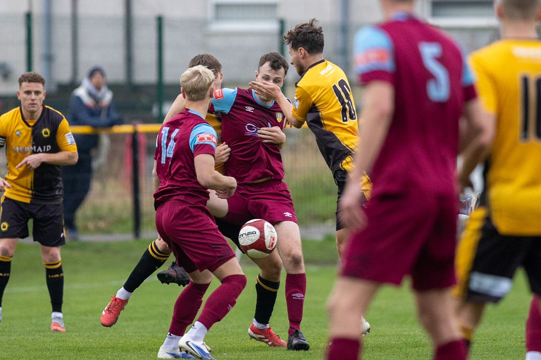 Prescot, ENGLAND -  during the NPL Premier Division match between Prescot Cables and  Stocksbridge Park Steels  at The Auto Safety Centre StadiumCanon Canon EOS R5 2000 1/3200 2.8 (Pic by John Middleton)