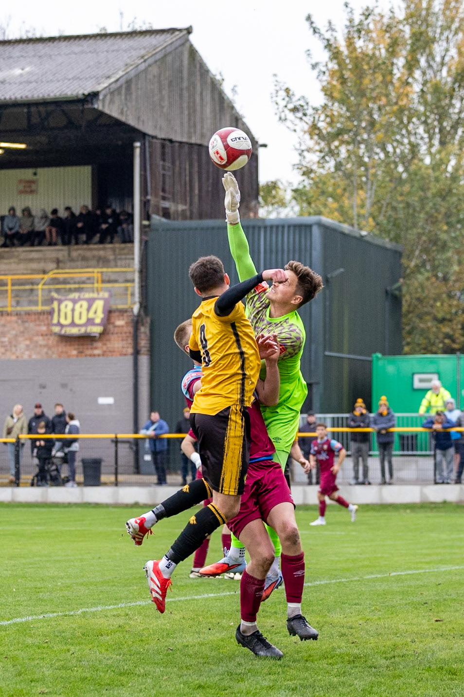 Prescot, ENGLAND -  during the NPL Premier Division match between Prescot Cables and  Stocksbridge Park Steels  at The Auto Safety Centre StadiumCanon Canon EOS R3 2500 1/3200 2.8 (Pic by John Middleton)