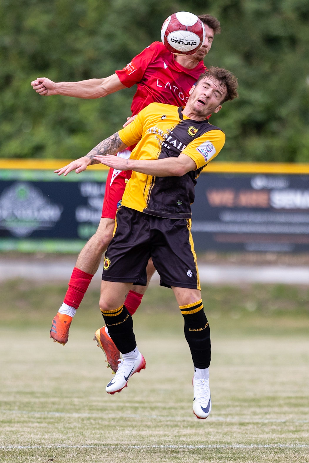 Prescot, ENGLAND - during the NPL Premier Division match between Prescot Cables and Stockton Town at Prescot.Canon Canon EOS R5 800 1/6400 2.8 (Pic by John Middleton)