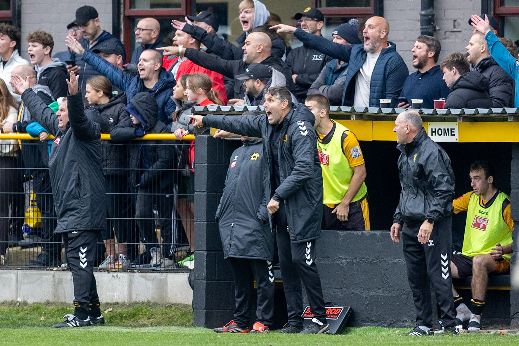 Prescot, ENGLAND -  during the NPL Premier Division match between Prescot Cables and  FC United  at The Auto Safety Centre StadiumCanon Canon EOS R5 1250 1/2000 2.8 (Pic by John Middleton)