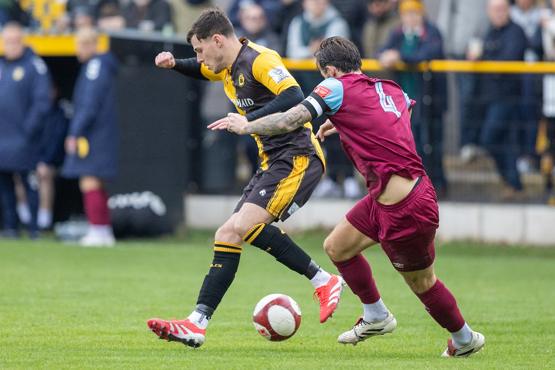 Prescot, ENGLAND -  during the NPL Premier Division match between Prescot Cables and  Stocksbridge Park Steels  at The Auto Safety Centre StadiumCanon Canon EOS R5 2000 1/3200 2.8 (Pic by John Middleton)