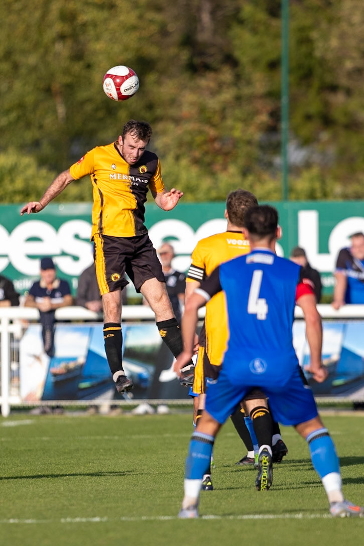 during the NPL Premier Division match between Cleethorpes Town  and  Prescot Cables at Cleethorpes.Canon Canon EOS R5 320 1/2500 2.8 (Pic by John Middleton)