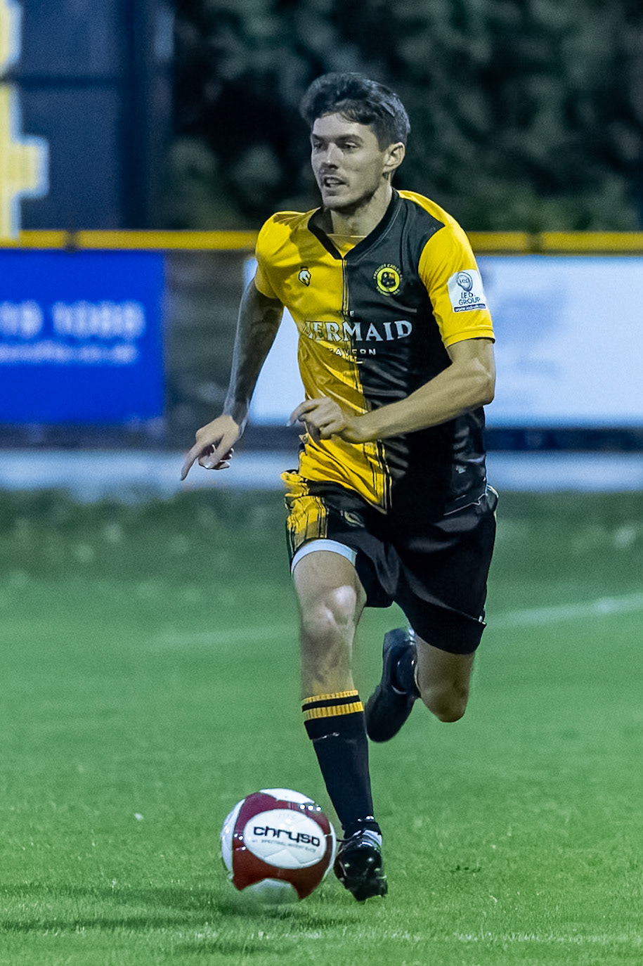 Prescot, ENGLAND -  during the NPL Premier Division match between Prescot Cables and  Warrington Town  at The Auto Safety Centre StadiumCanon Canon EOS R3 10000 1/1250 2.8 (Pic by John Middleton)