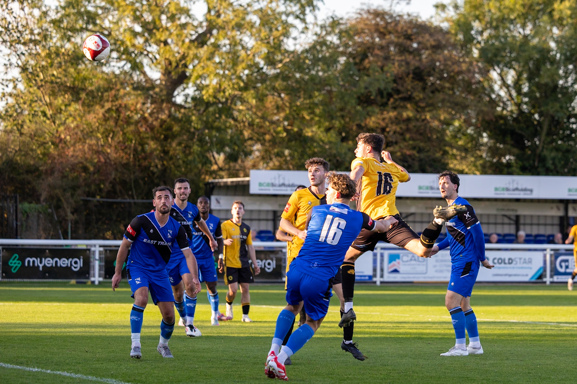 during the NPL Premier Division match between Cleethorpes Town  and  Prescot Cables at Cleethorpes.Canon Canon EOS R5 320 1/2500 2.8 (Pic by John Middleton)