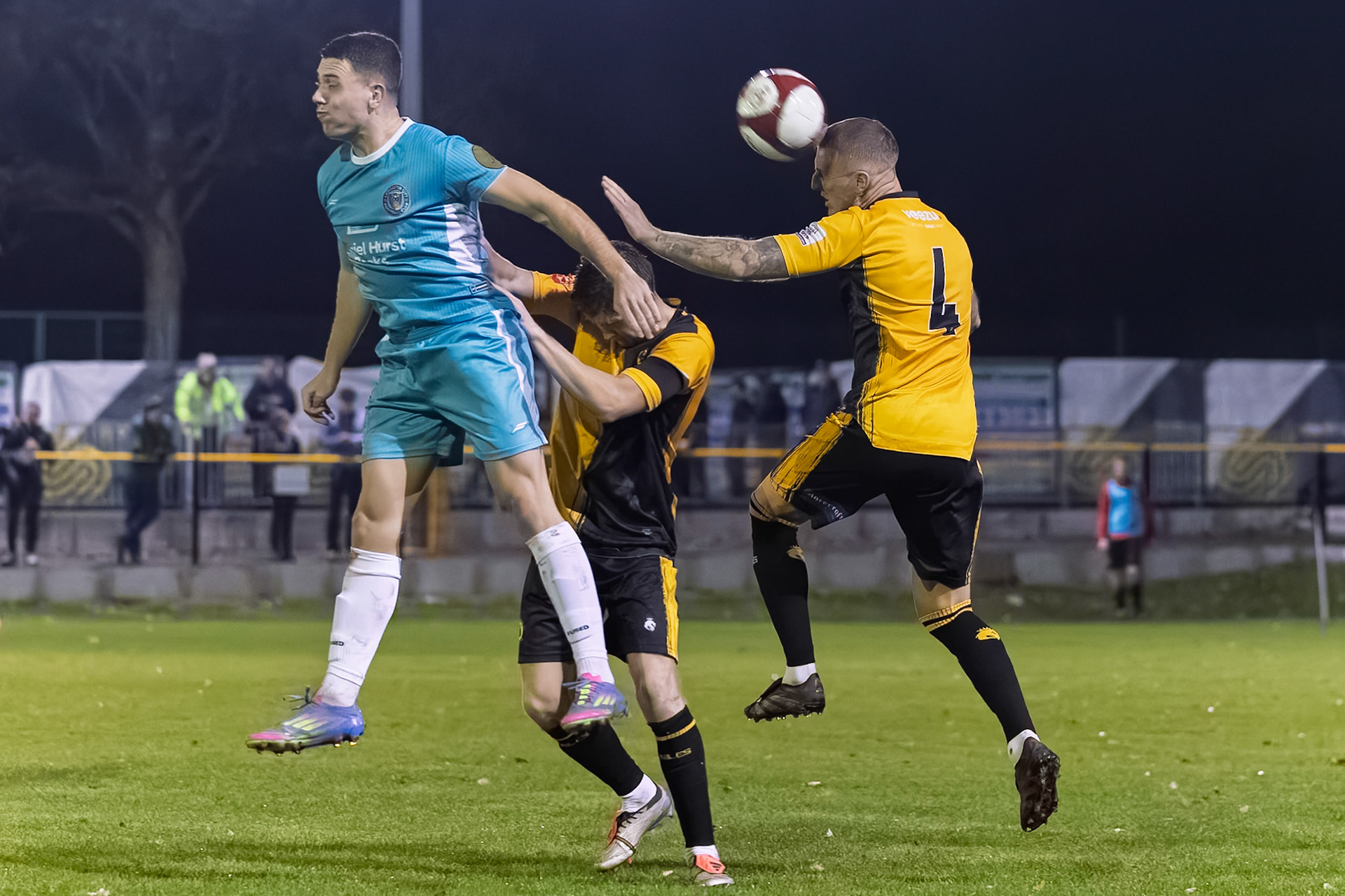 Prescot, ENGLAND -  during the NPL Premier Division match between Prescot Cables and  Lancaster City  at The Auto Safety Centre StadiumCanon Canon EOS R3 8000 1/1000 2.8 (Pic by John Middleton)