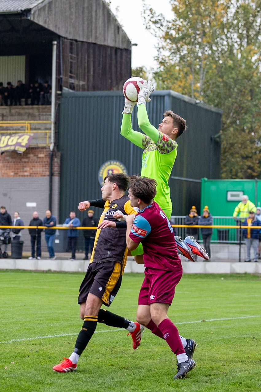 Prescot, ENGLAND -  during the NPL Premier Division match between Prescot Cables and  Stocksbridge Park Steels  at The Auto Safety Centre StadiumCanon Canon EOS R3 2500 1/3200 2.8 (Pic by John Middleton)
