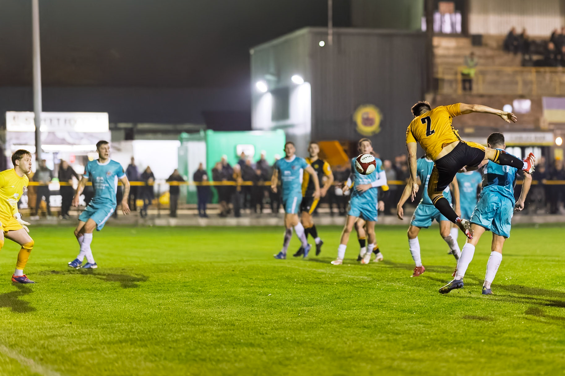 Prescot, ENGLAND -  during the NPL Premier Division match between Prescot Cables and  Lancaster City  at The Auto Safety Centre StadiumCanon Canon EOS R5 5000 1/2000 1.2 (Pic by John Middleton)
