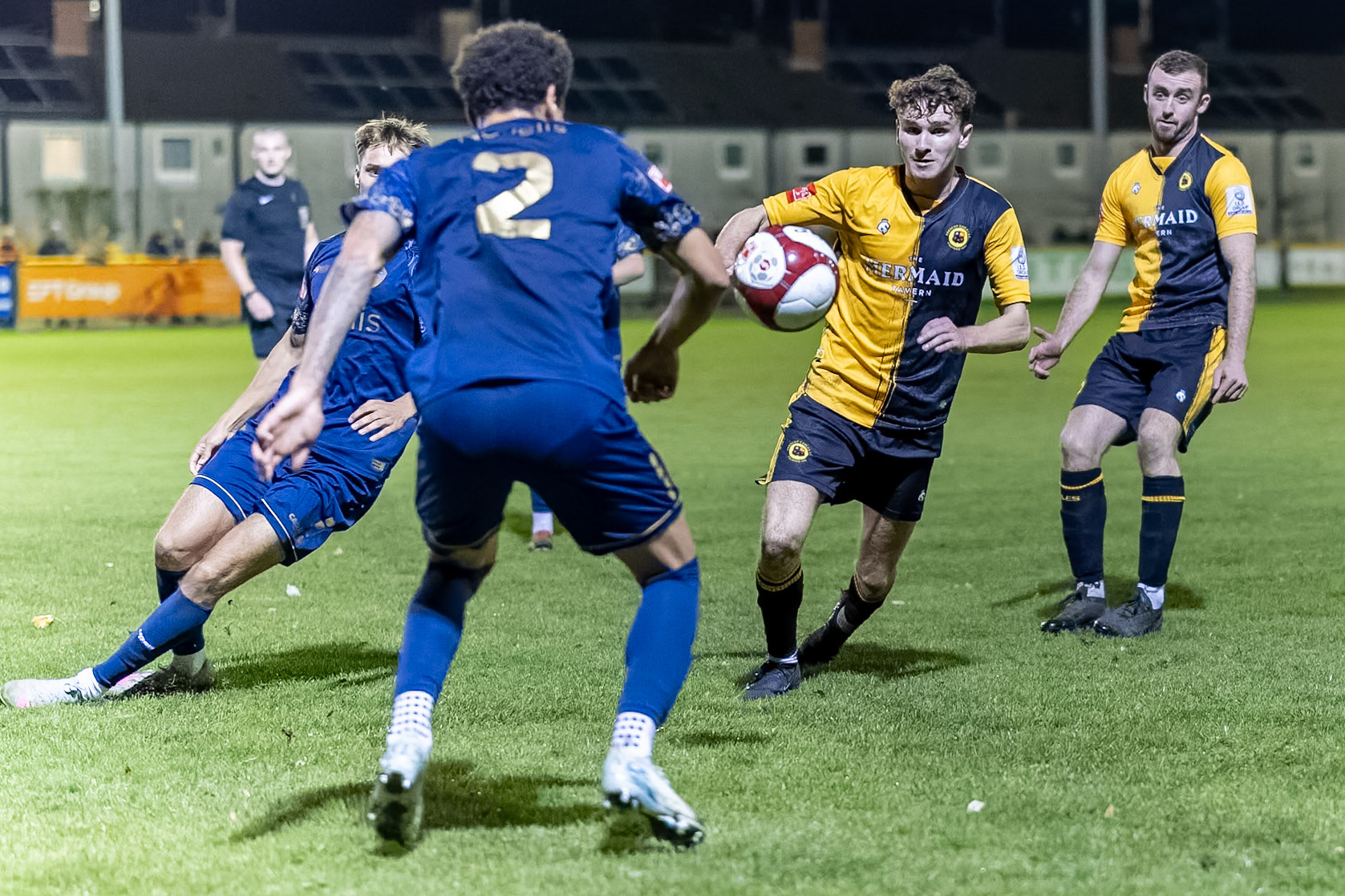 Prescot, ENGLAND -  during the NPL Premier Division match between Prescot Cables and  Warrington Town  at The Auto Safety Centre StadiumCanon Canon EOS R6m2 6400 1/1600 1.2 (Pic by John Middleton)