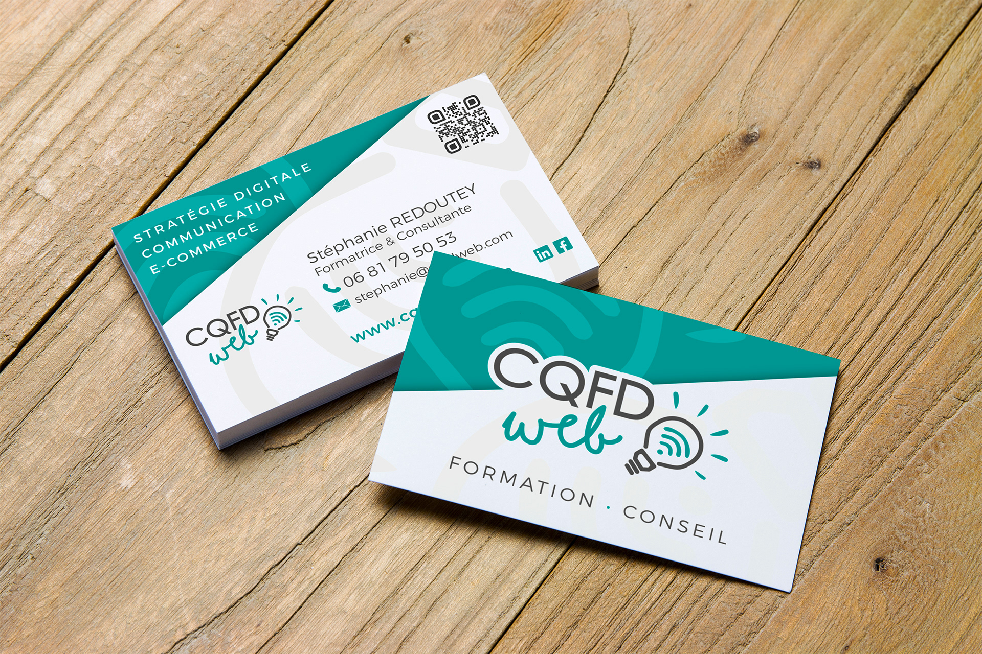 Cartes de visite CQFD Web.