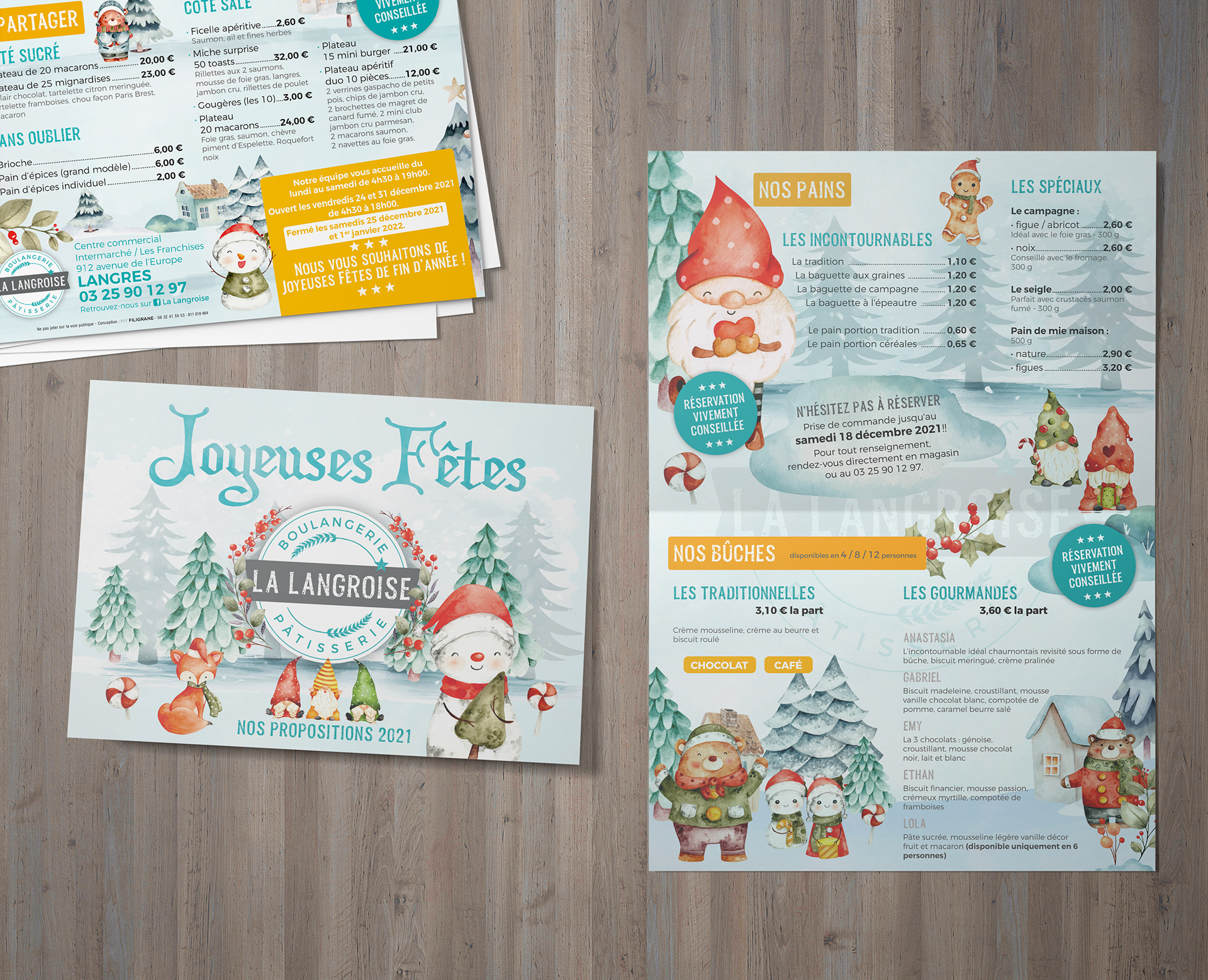 Dépliant Fêtes de fin d'année La Langroise.