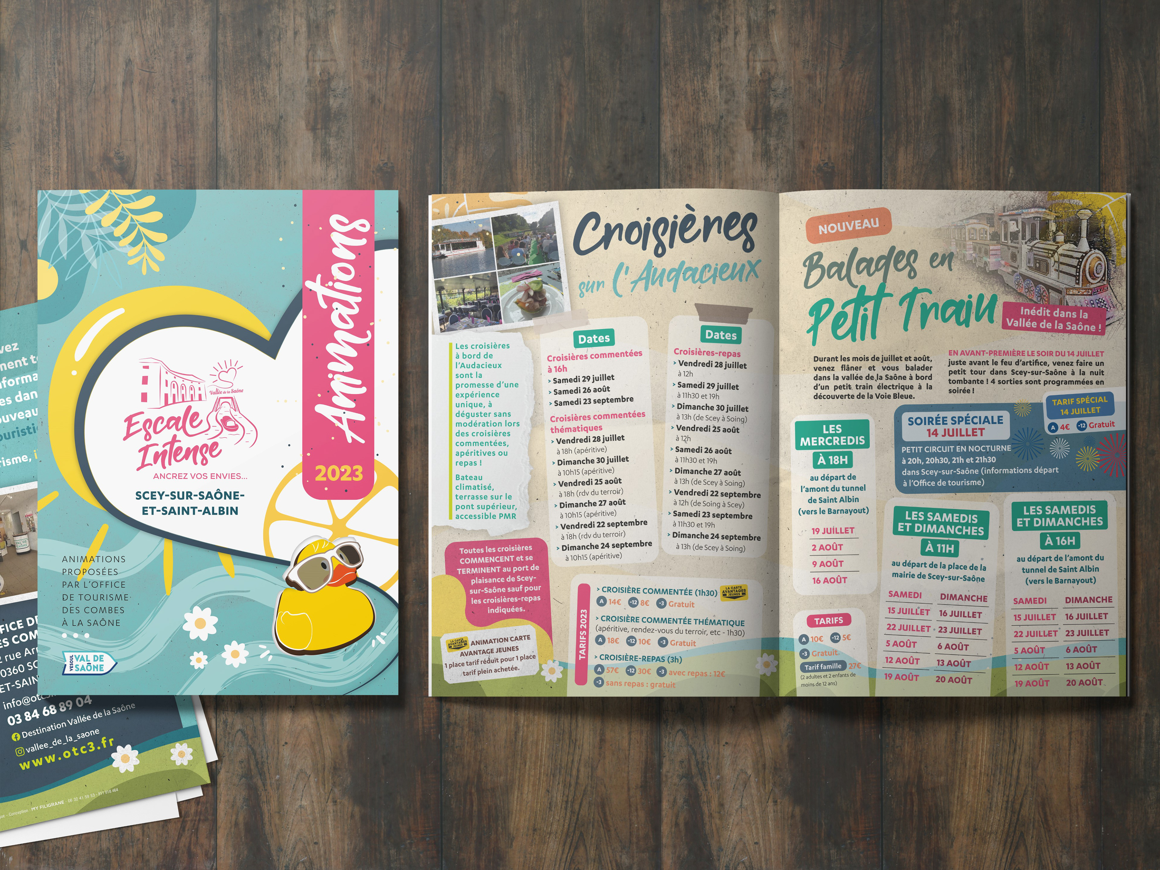 Brochure des animations 2023 de l'office de tourisme des Combes à la Saône.