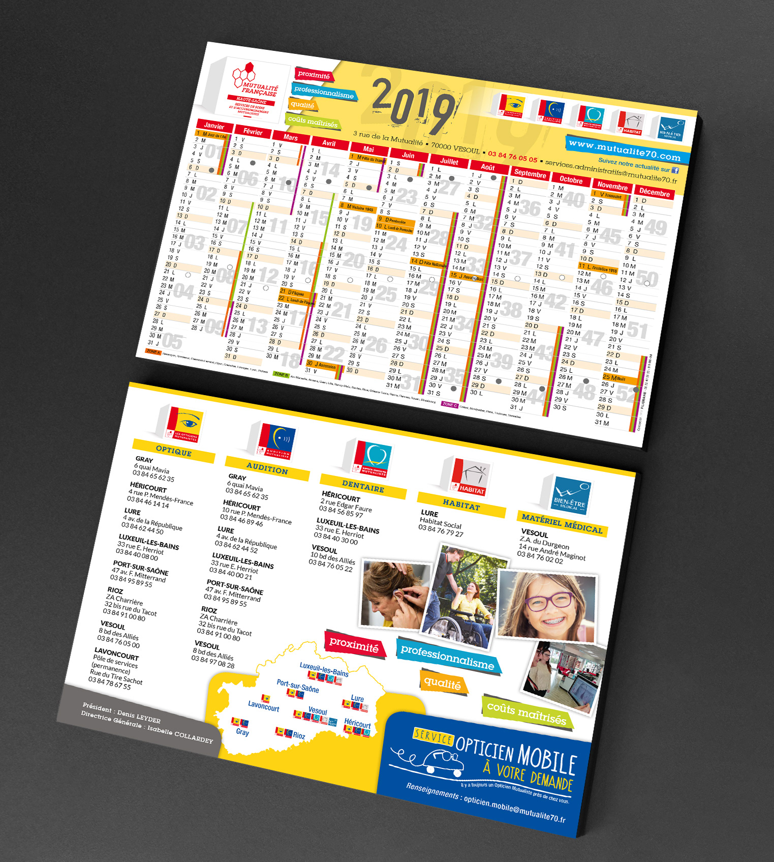 Calendrier souple Mutualité Française de Haute-Saône.
