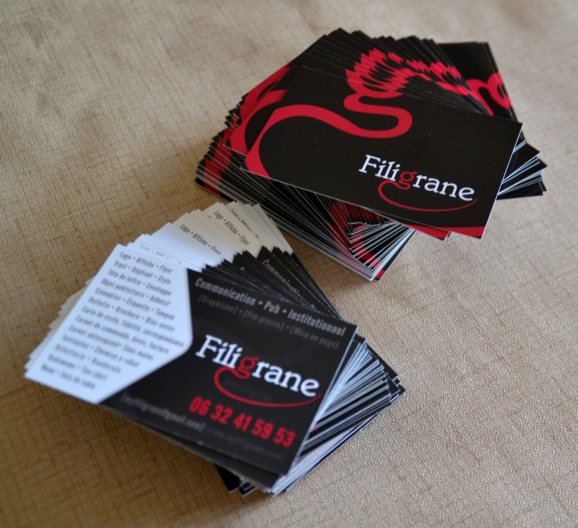 Cartes de visite Filigrane 2016
