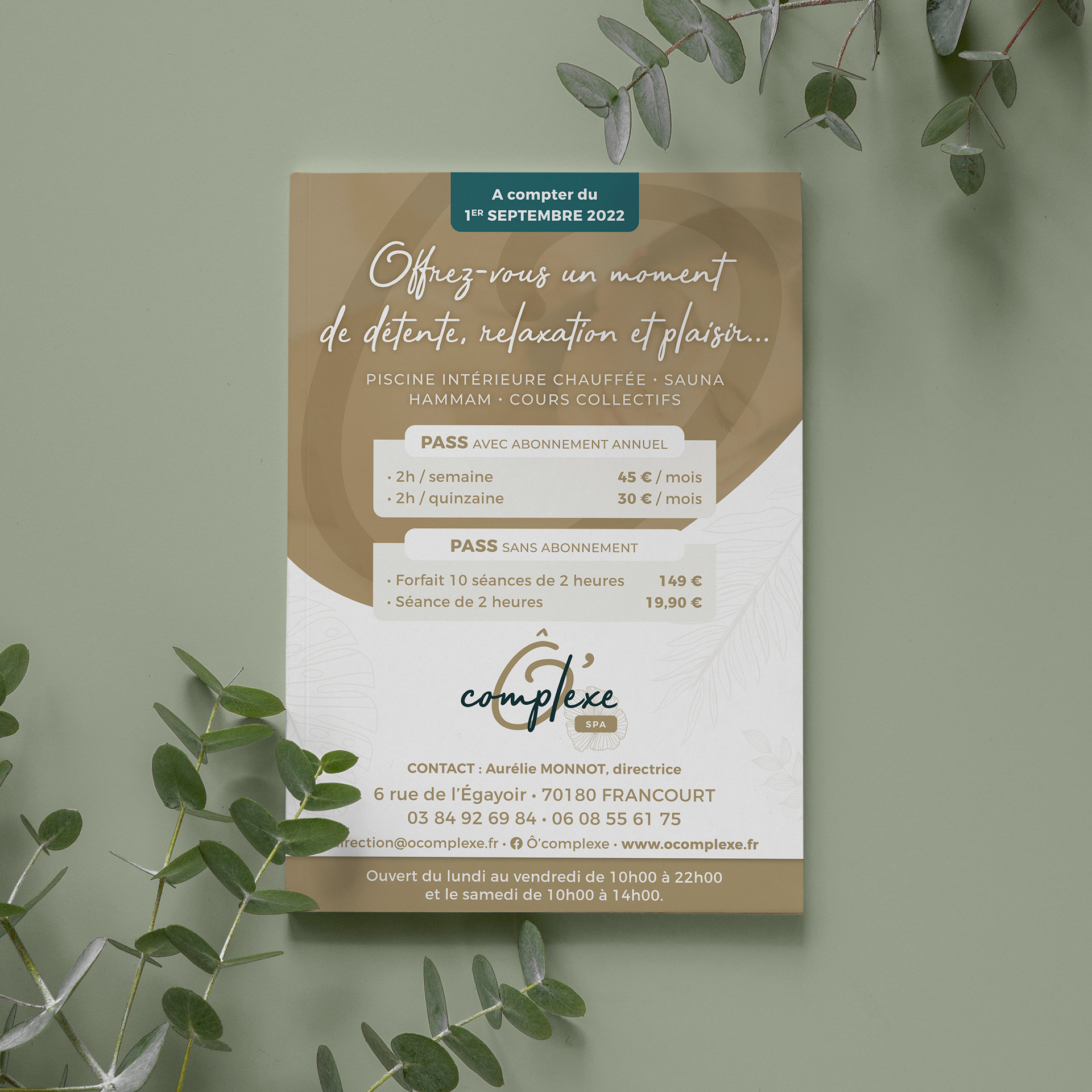 Flyer pour Ô'Complexe SPA.