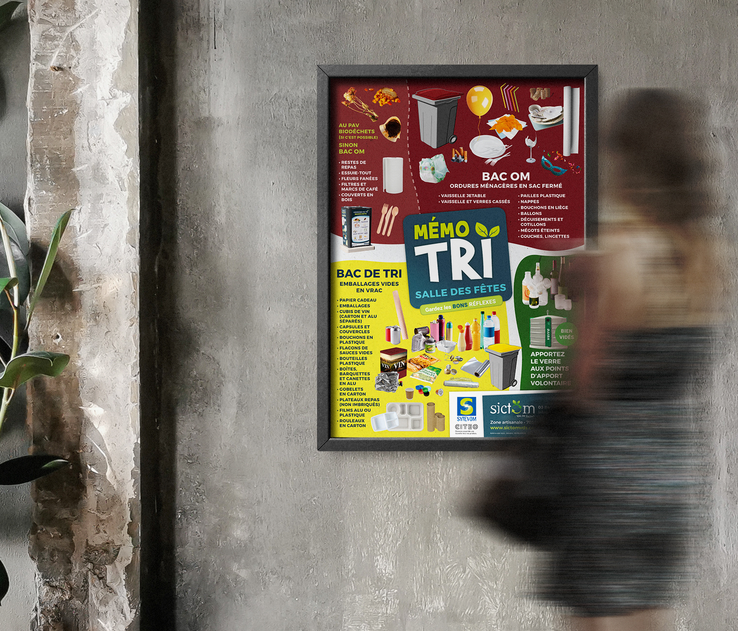 Affiche "consignes de tri" Sictom Val de Saône.