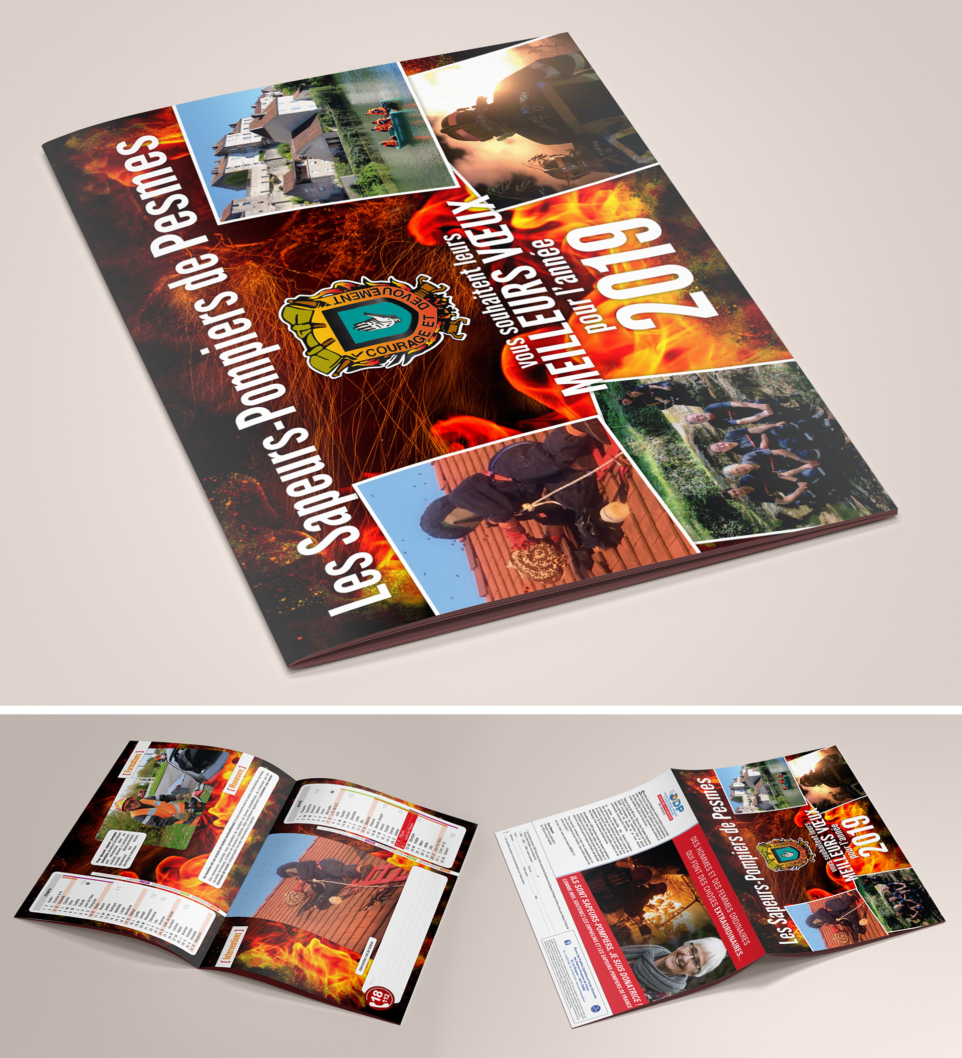 Calendrier broché des Pompiers de Pesmes.