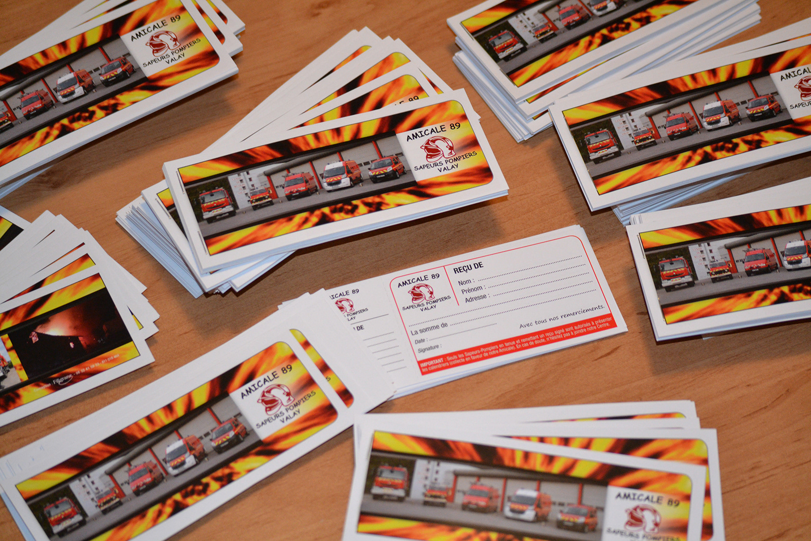 Carnets à souche des Pompiers de Valay.