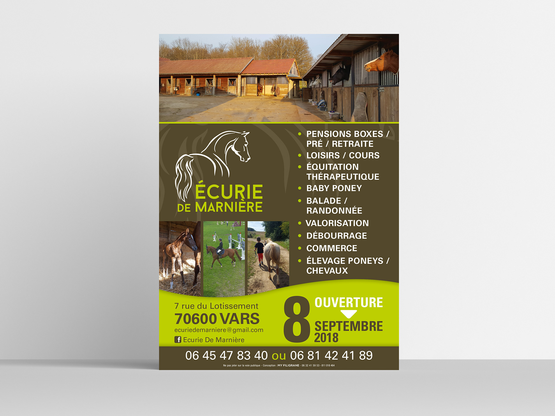 Flyer (tract) Ecurie de Marnière.