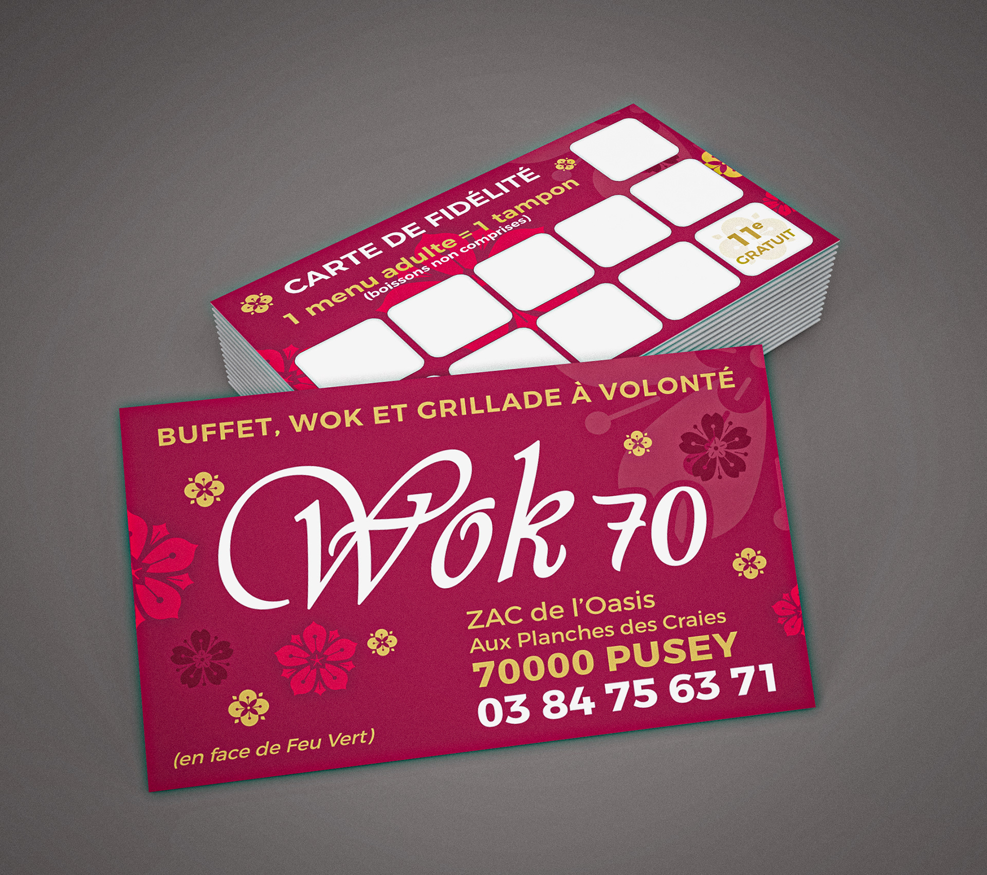 Cartes de fidélité Wok 70 - Pusey.
