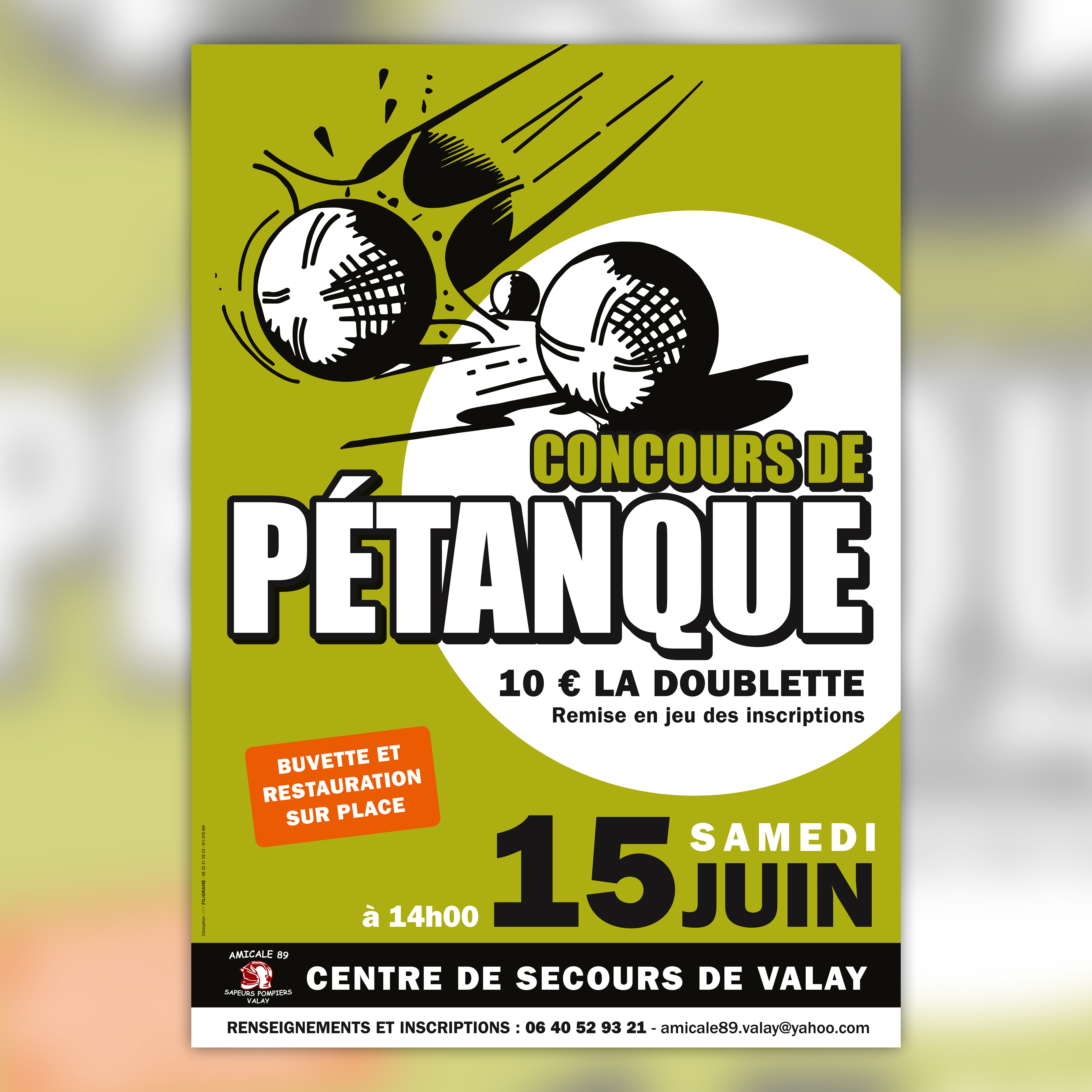 Affiche Concours Pétanque - Valay