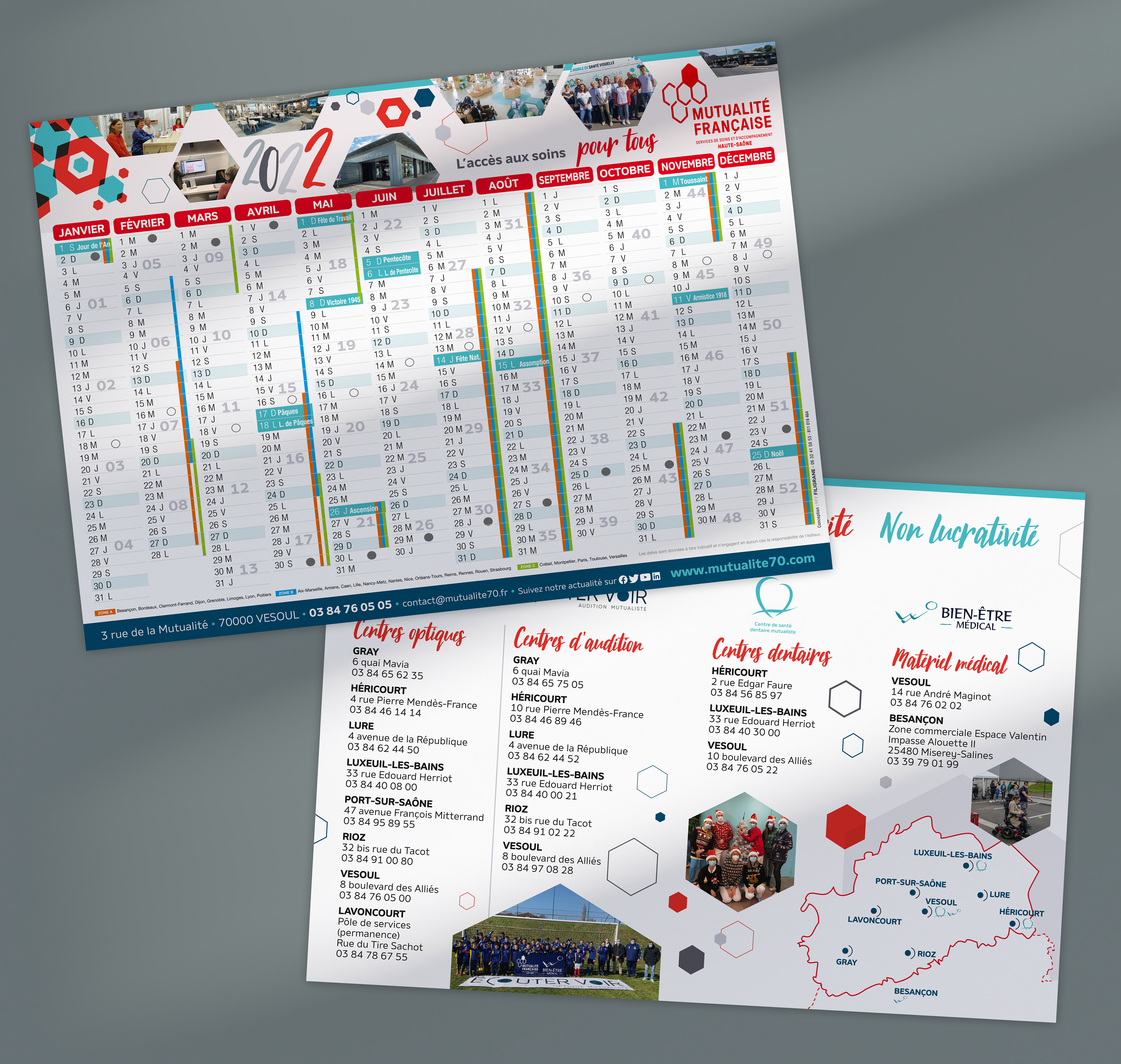 Calendrier souple Mutualité Française de Haute-Saône.