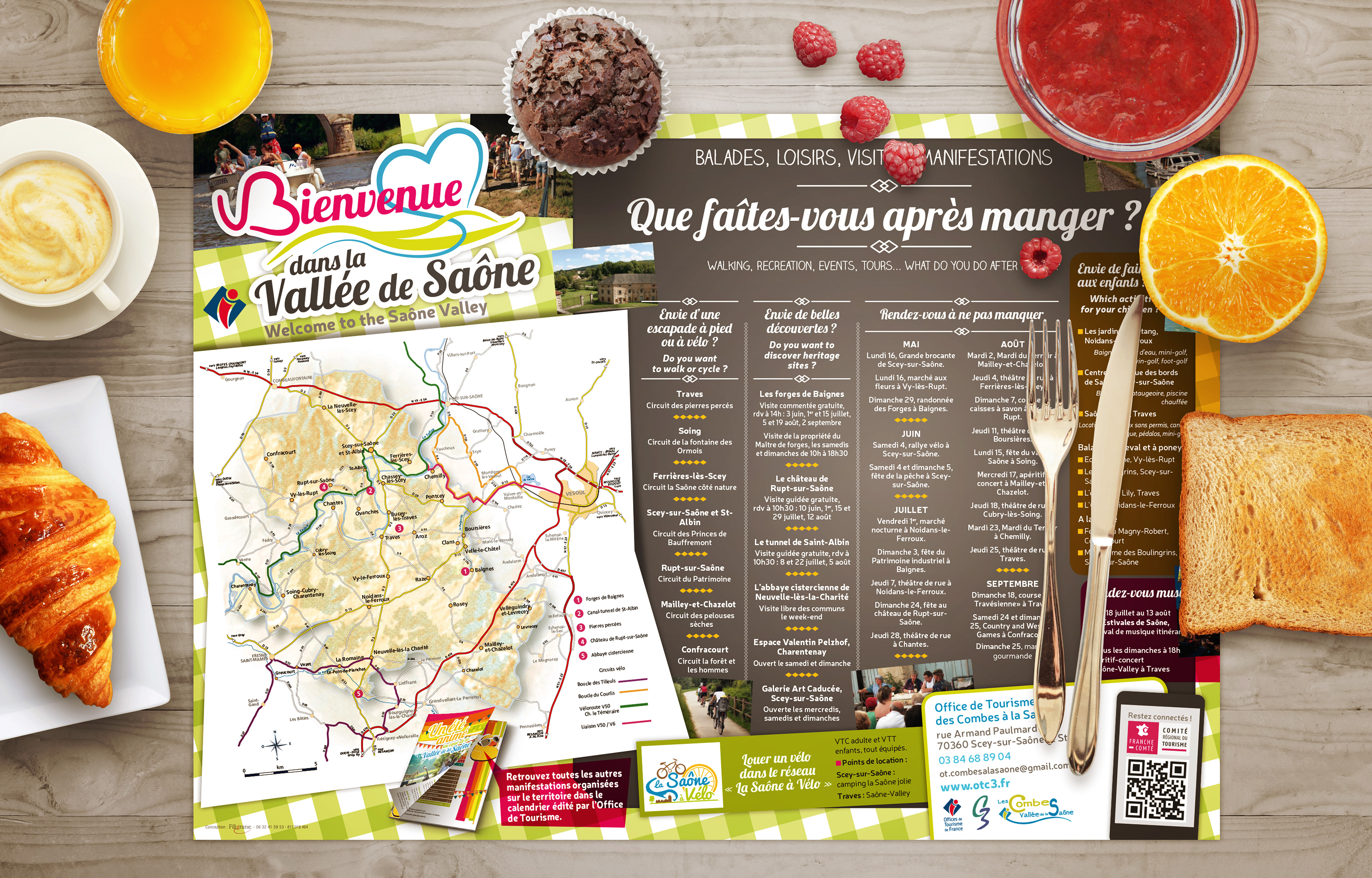Set de table Bienvenue dans la Vallée de la Saône.